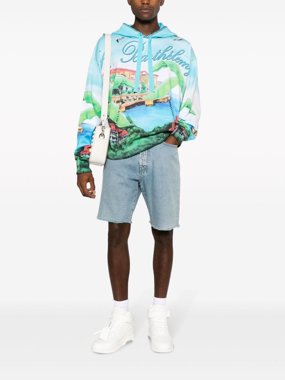 graphic-print cotton hoodie - 2