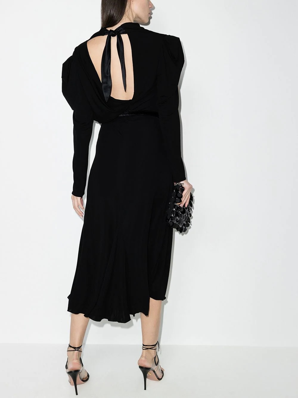 Solamente Tu shoulder-pad midi dress - 3