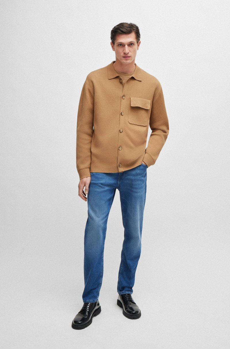BOSS RELAXED-FIT KNITTED OVERSHIRT IN COTTON outlook