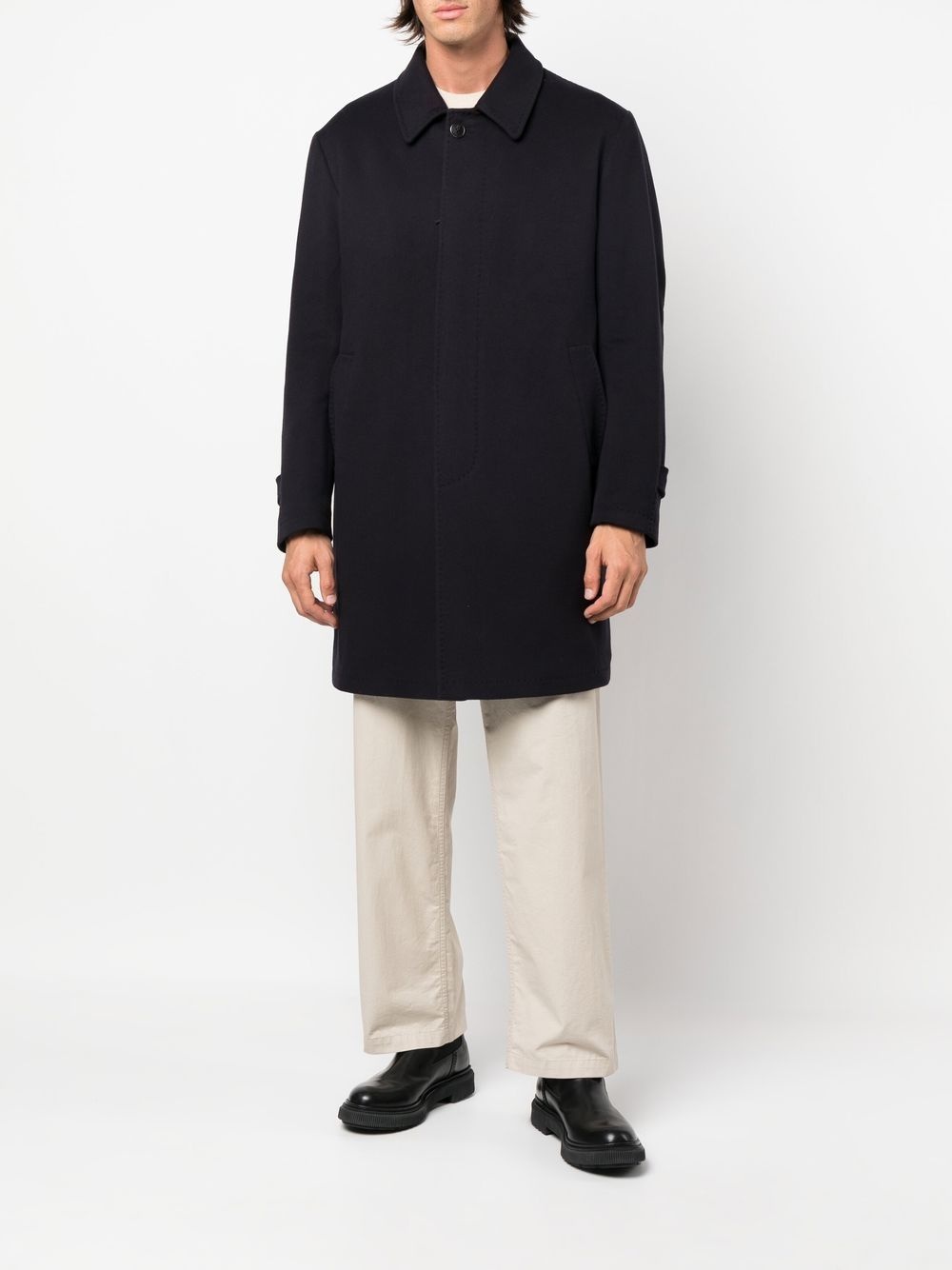 single-breasted button-fastening coat - 2