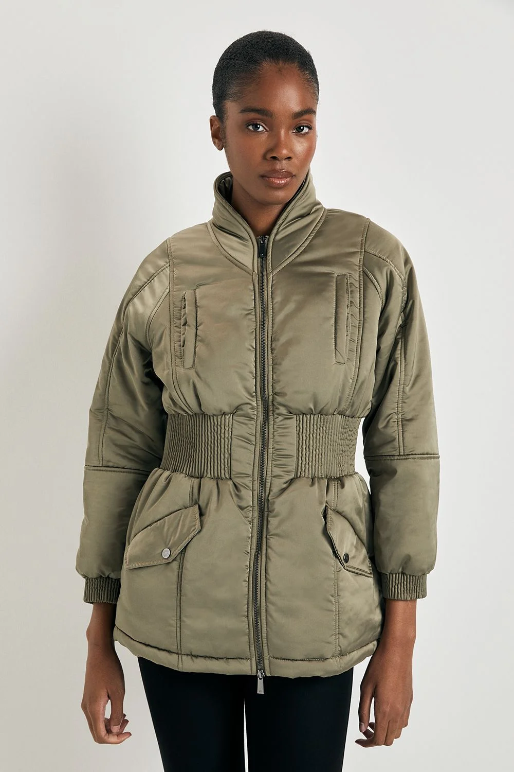 Padded Cinched Coat - 1