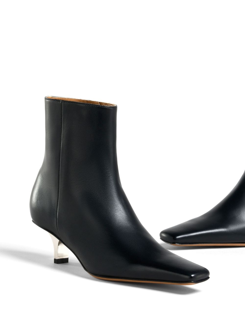 kitten-heel leather ankle boots - 4
