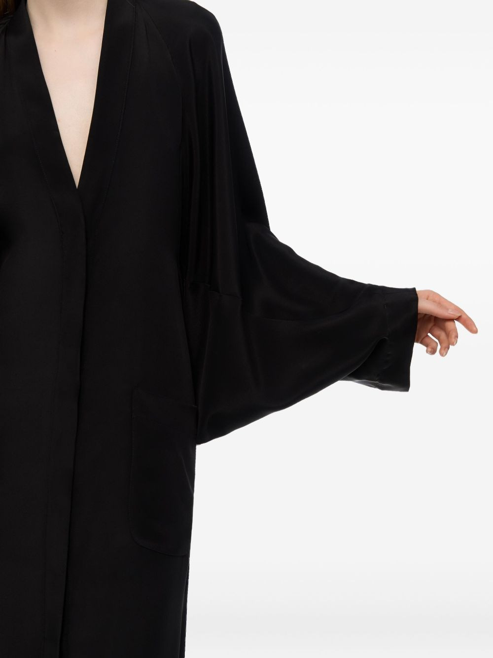 V-neck wide-sleeve maxi dress - 4
