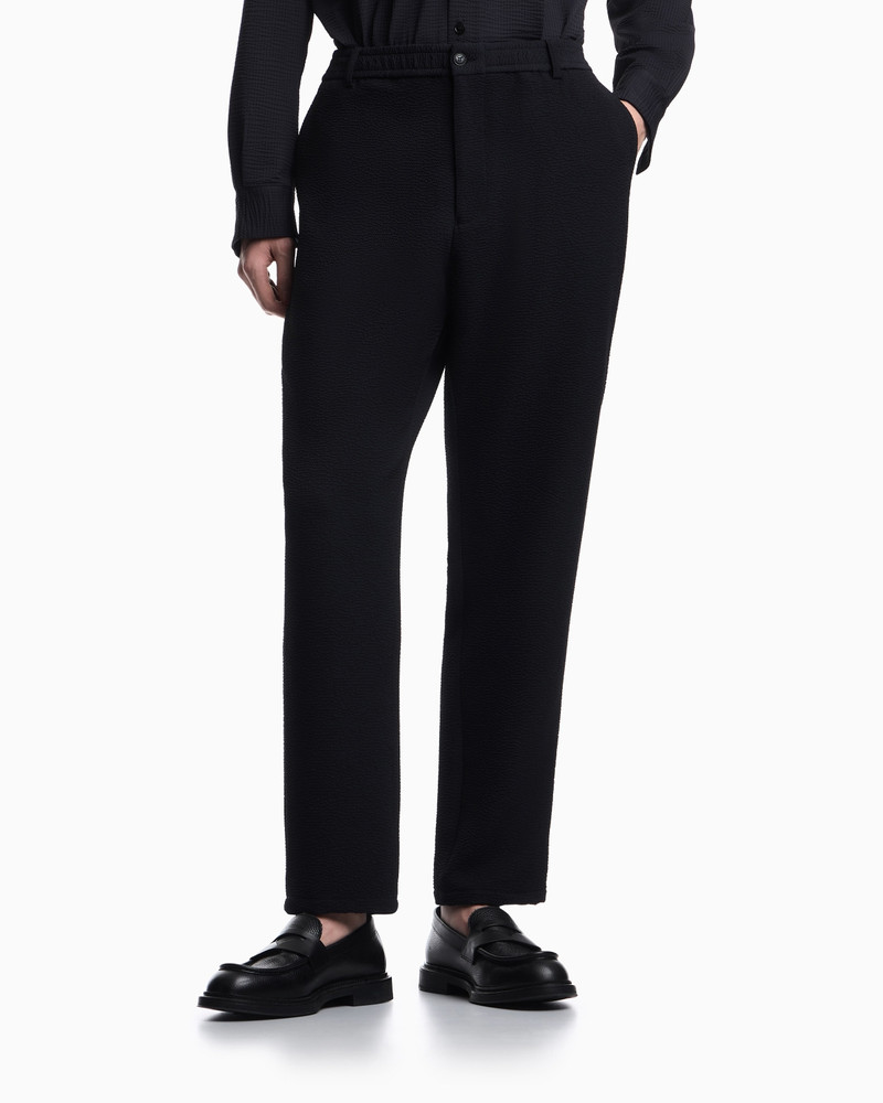 EMPORIO ARMANI ICON EMBOSSED PATTERN-FABRIC TROUSERS outlook