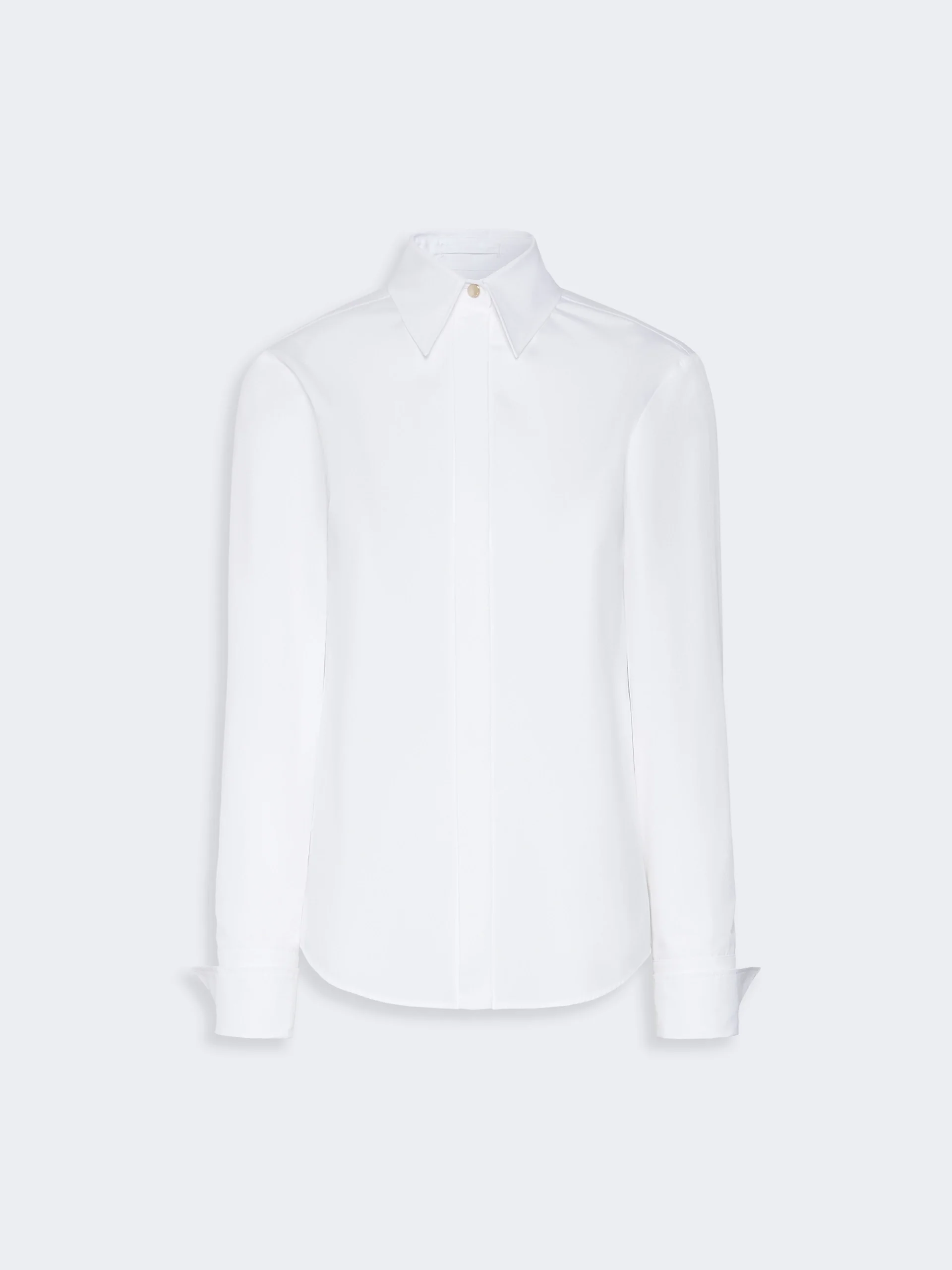 ACCORDO Poplin fitted-waist shirt - OPTICAL WHITE - 1