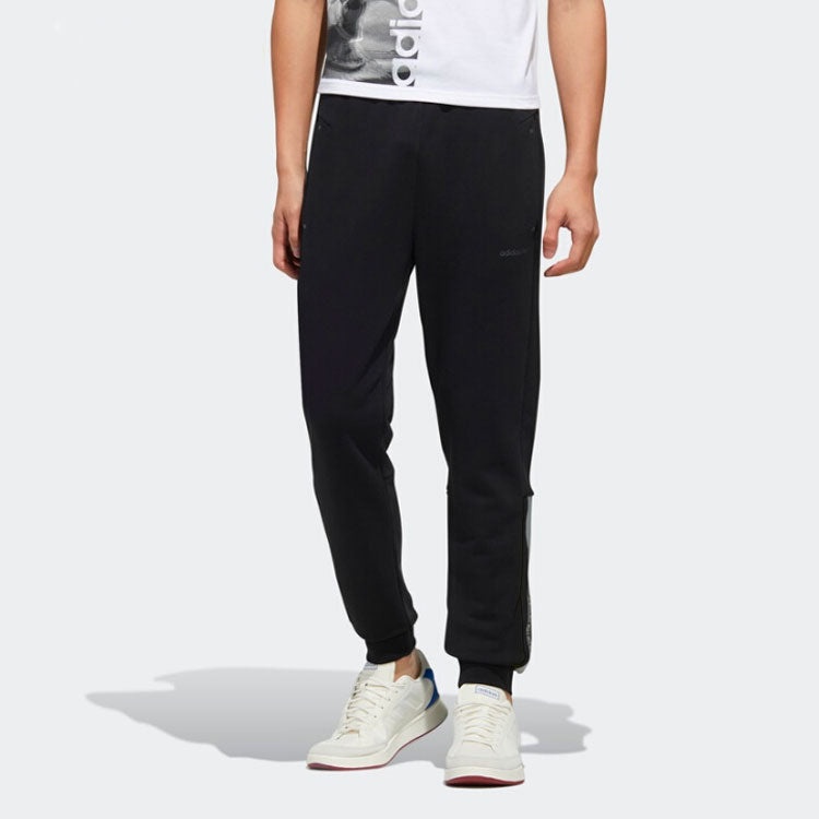 adidas neo Casual Breathable Bundle Feet Sports Long Pants Black FN6460 - 3