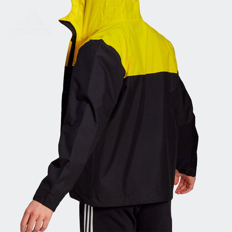 adidas Basic 3-Bandes Rain Ready Jacket 'Yellow Black' GM2165 - 3