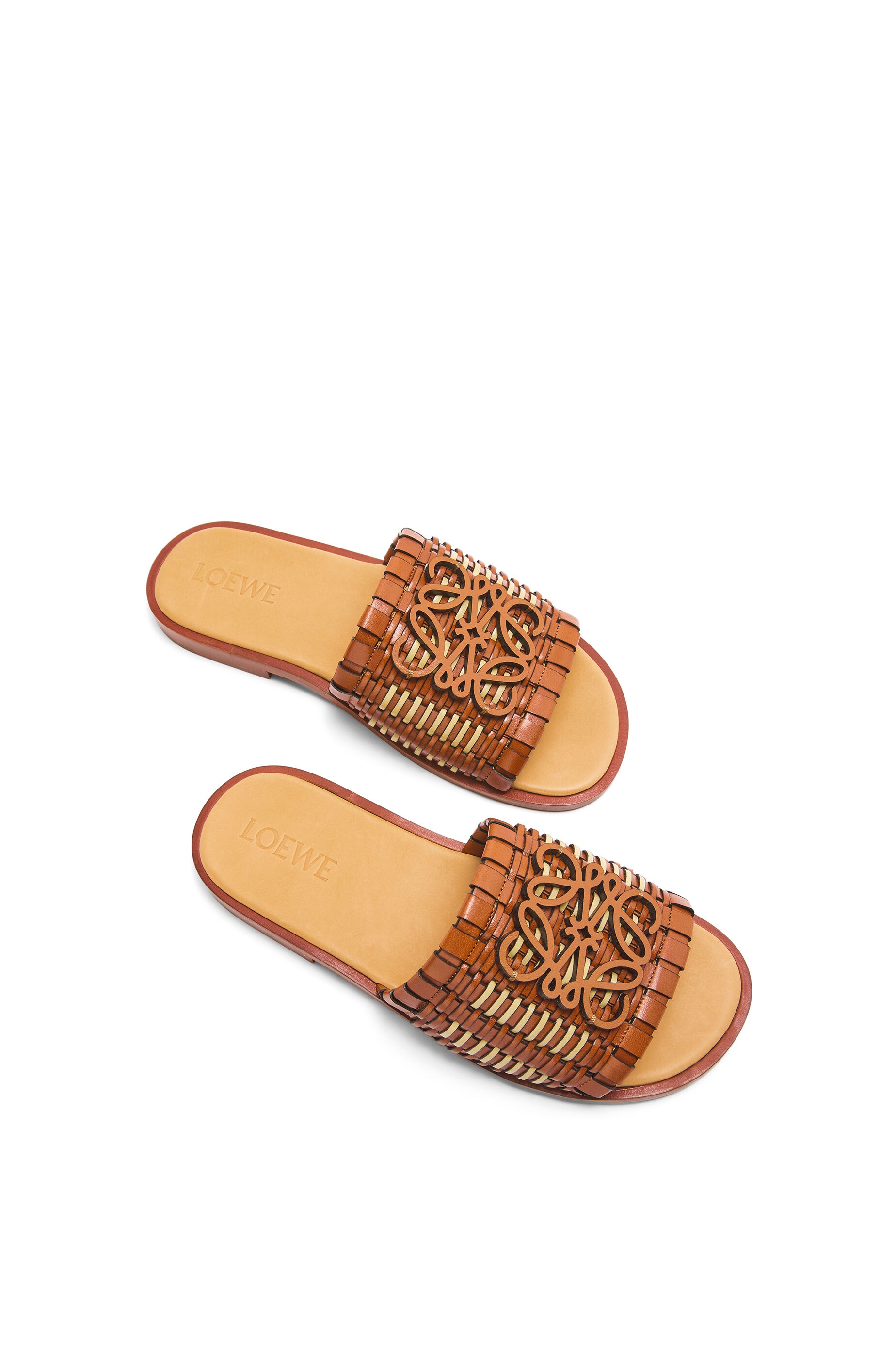 Anagram woven slide in calfskin - 3
