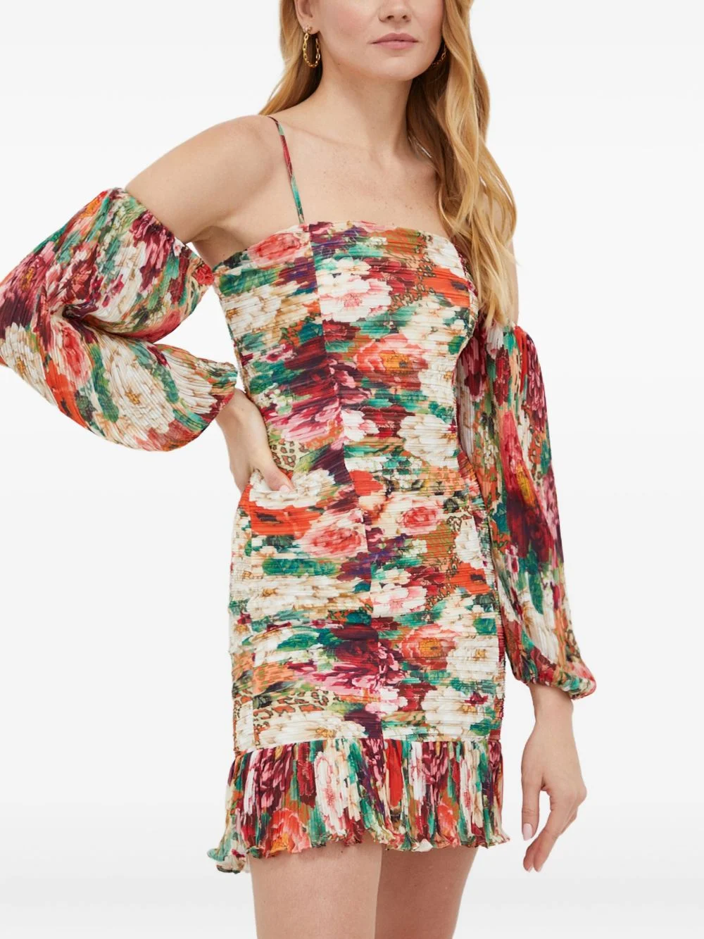 floral long-sleeve dress - 1
