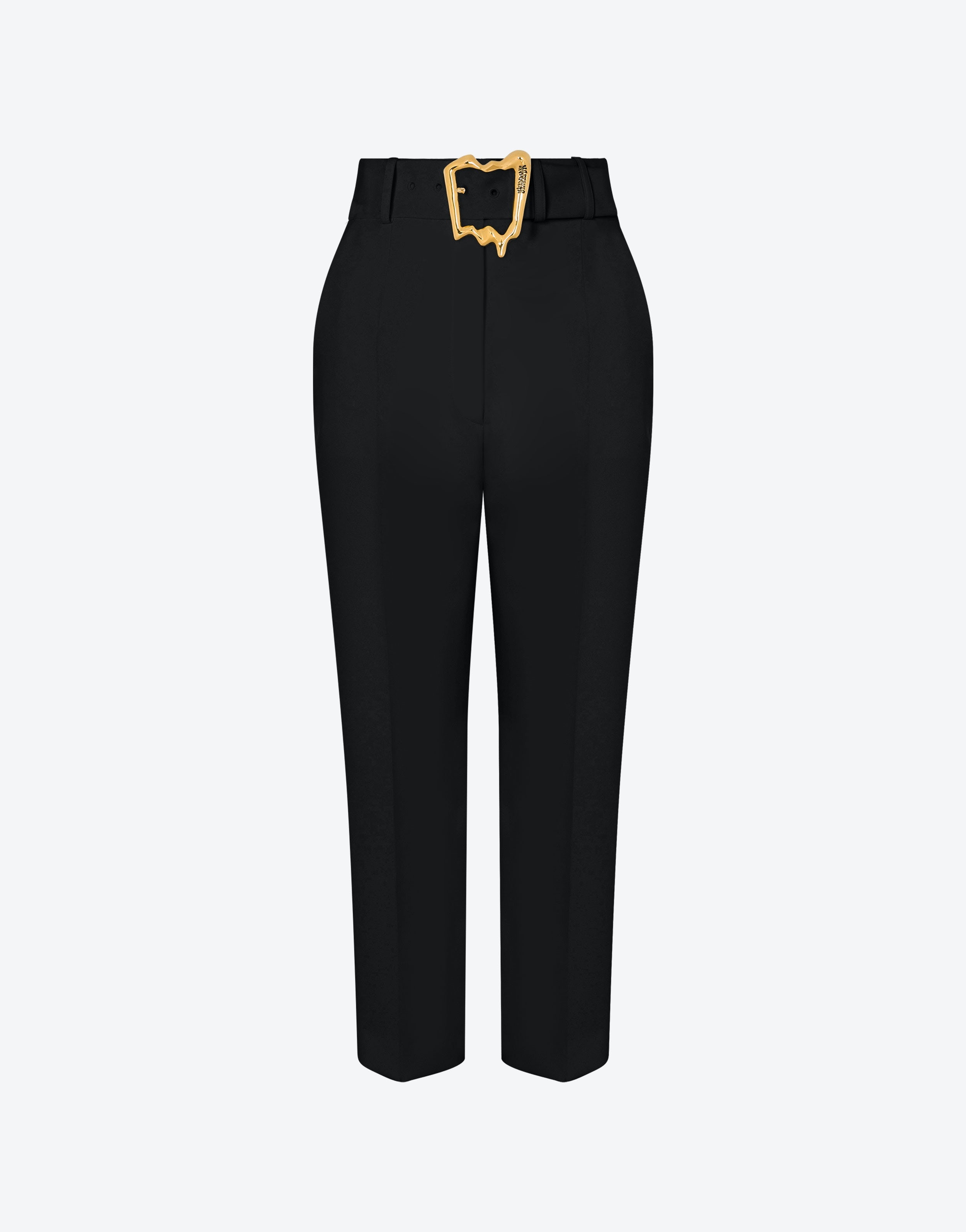MORPHED BUCKLE STRETCH CRÊPE TROUSERS - 1