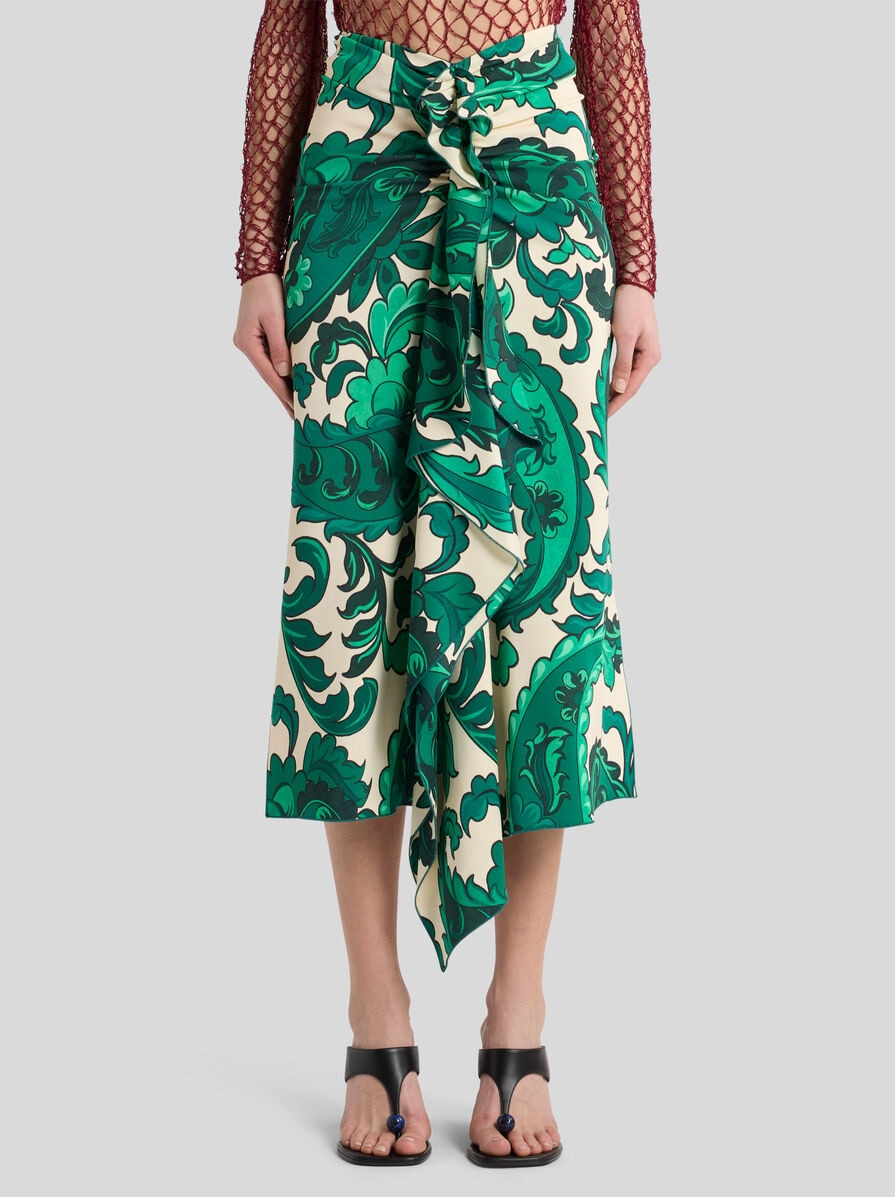 MIDI SKIRT WITH FLORAL PAISLEY PRINT - 2