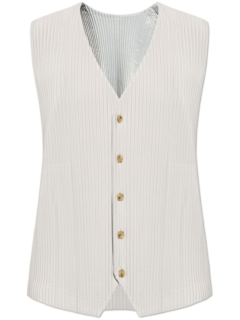 pleated V-neck vest 1