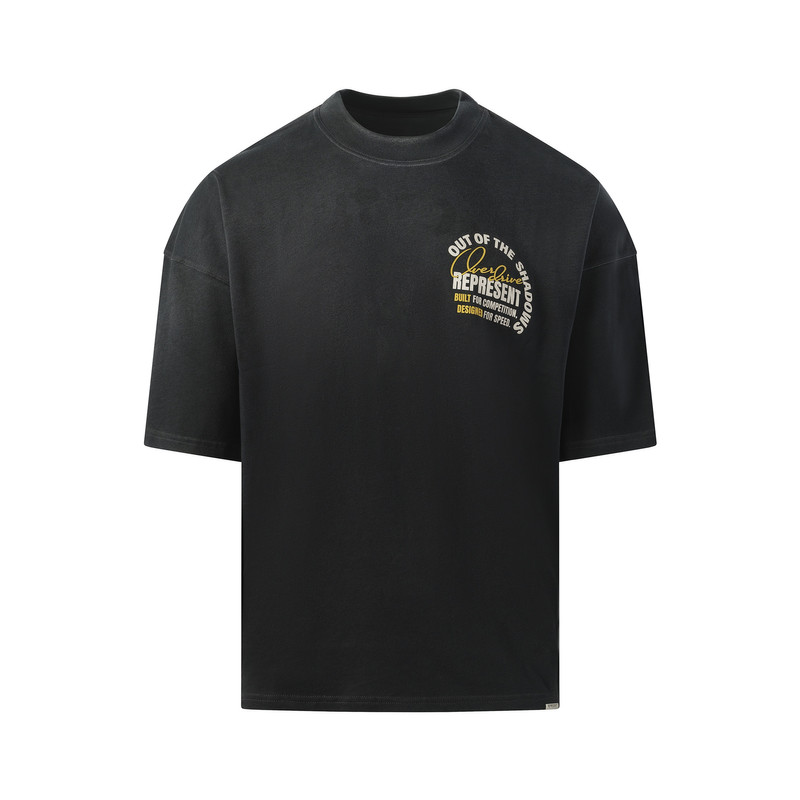 REPRESENT Out Of The Shadows T-Shirt in Stained Black outlook