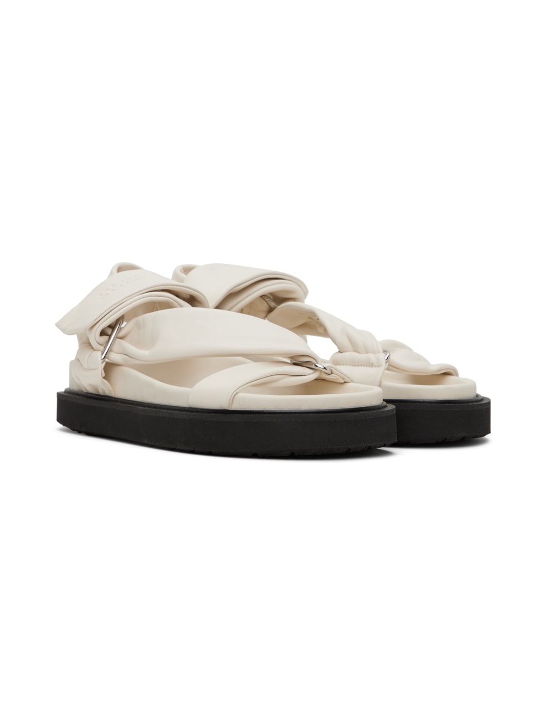White Naori Leather Sandals - 4
