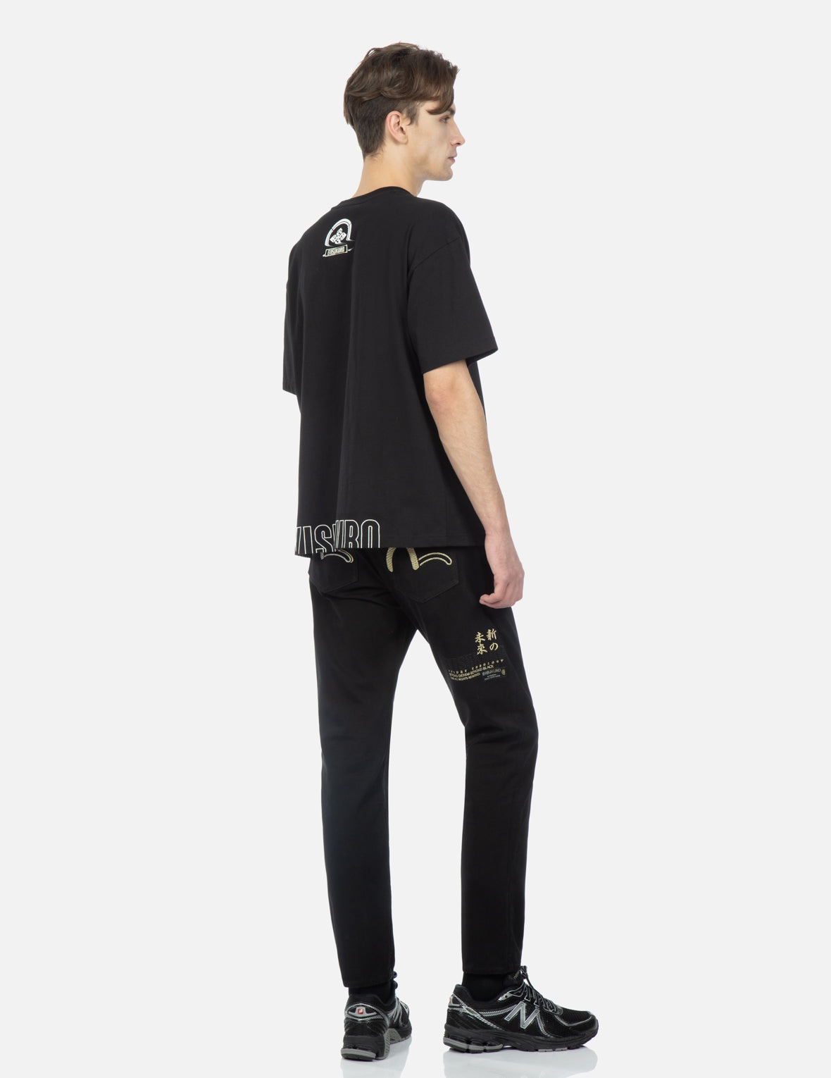 Wave Pattern Seagull Embroidery Cropped Carrot Fit Jeans #2017 - 3