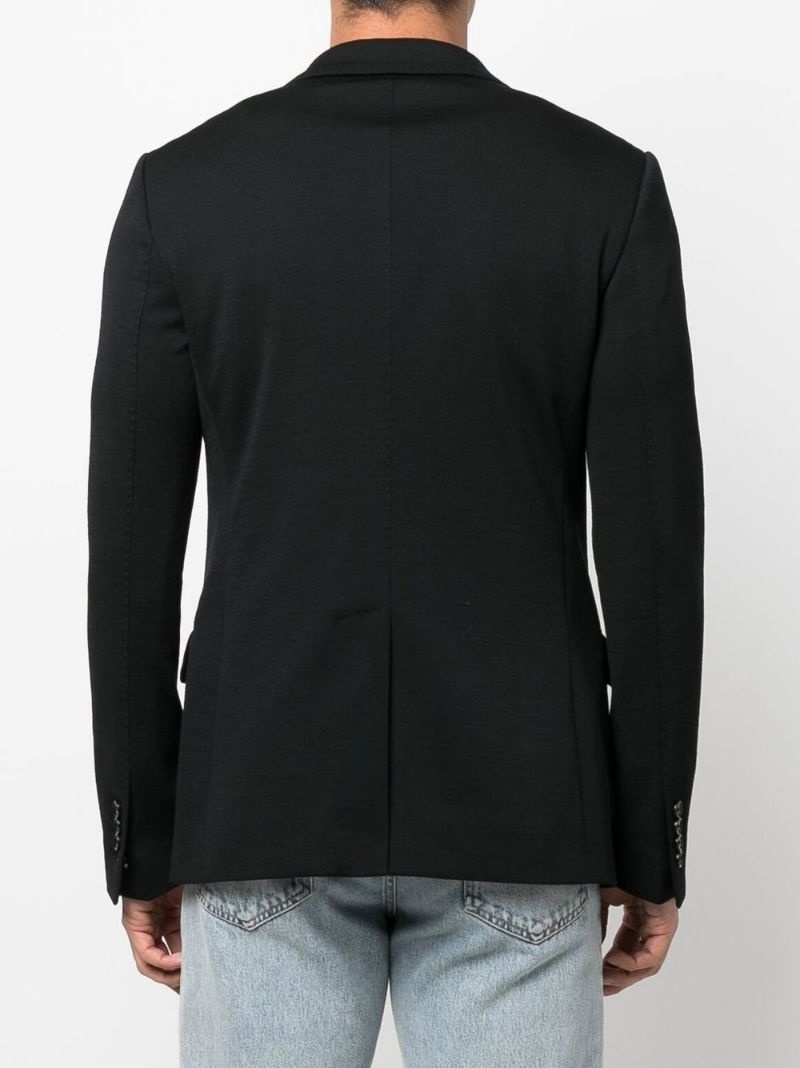 embroidered logo blazer - 8
