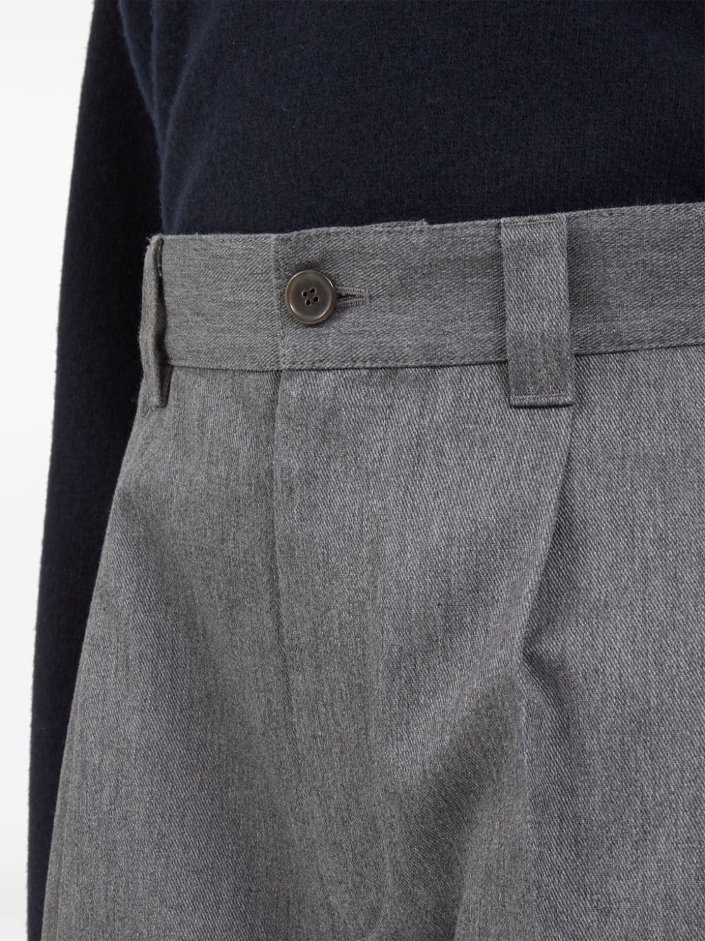 pleat-detailed twill trousers - 7