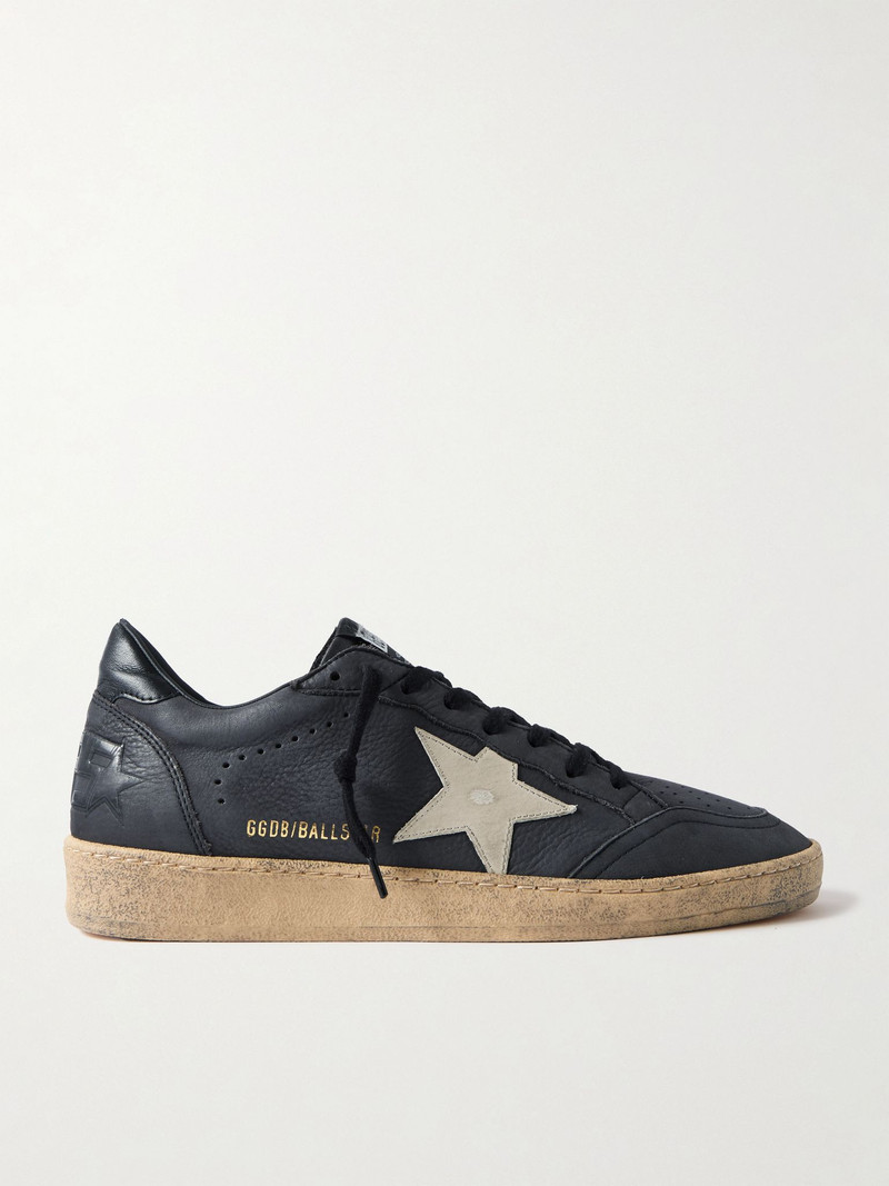 Ball Star Distressed Leather Sneakers Gray 1