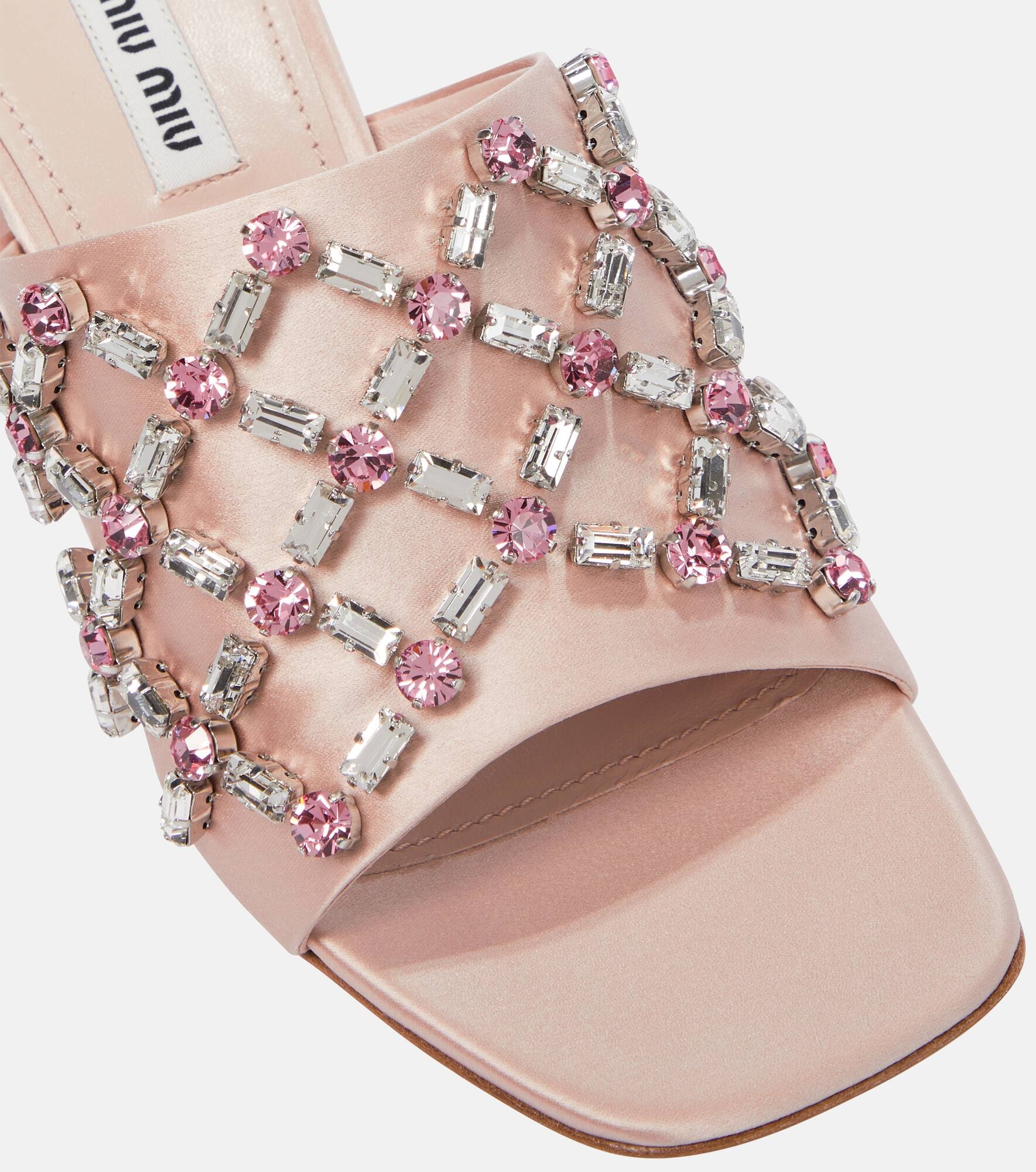 Embellished satin sandals - 6