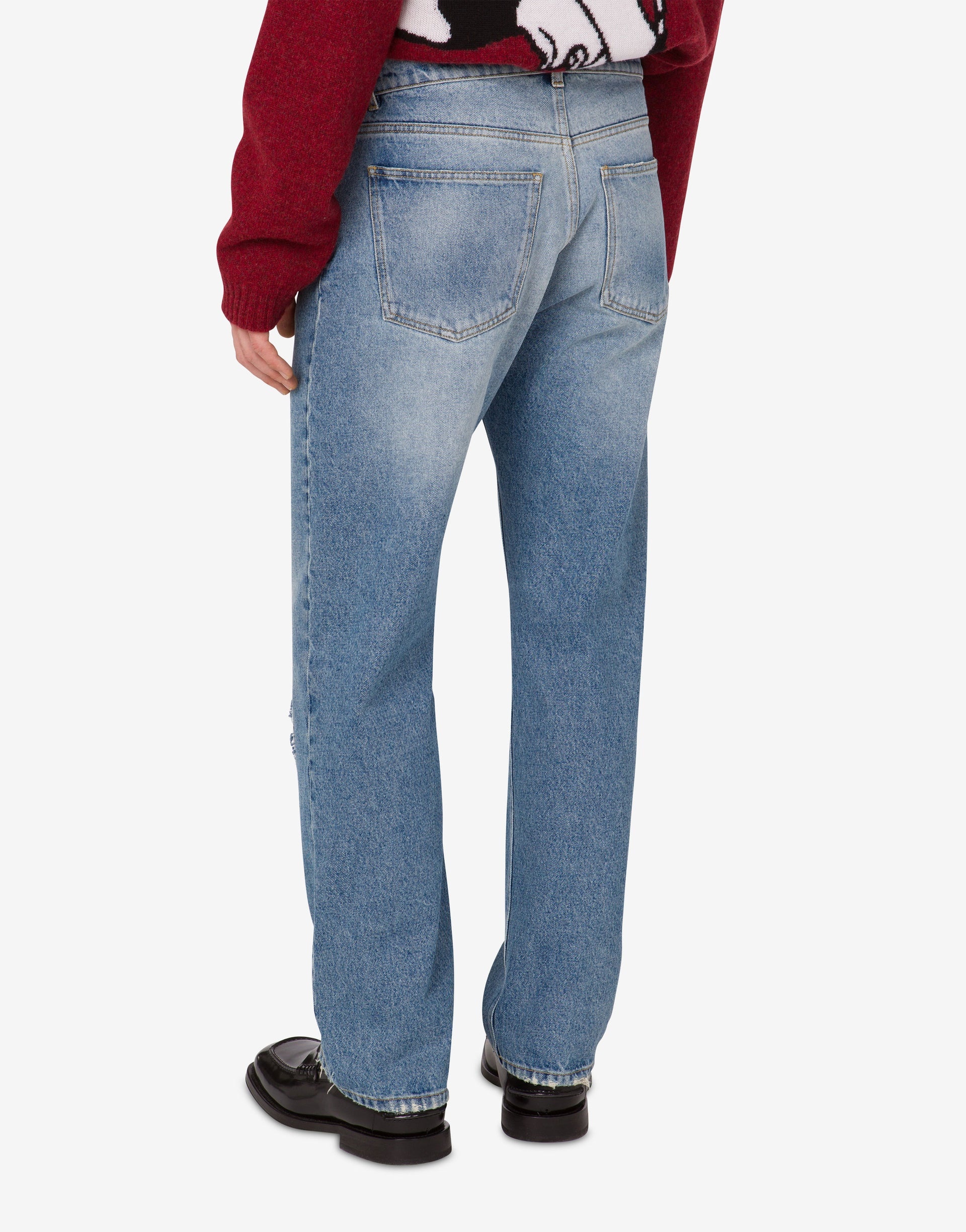 PATCWORK COTTON DENIM PANTS - 3