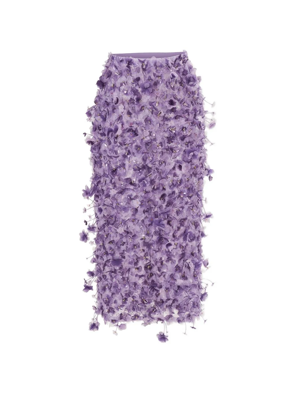 violet-embroidered pencil skirt - 1