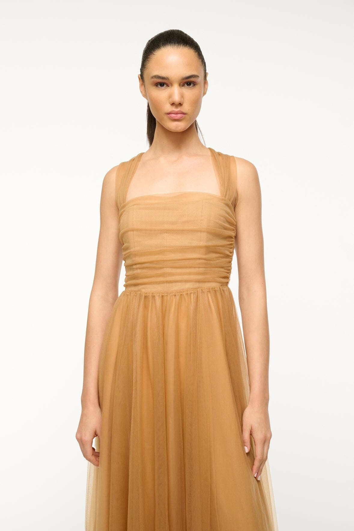 STAUD ANTONIA DRESS CAMEL - 3