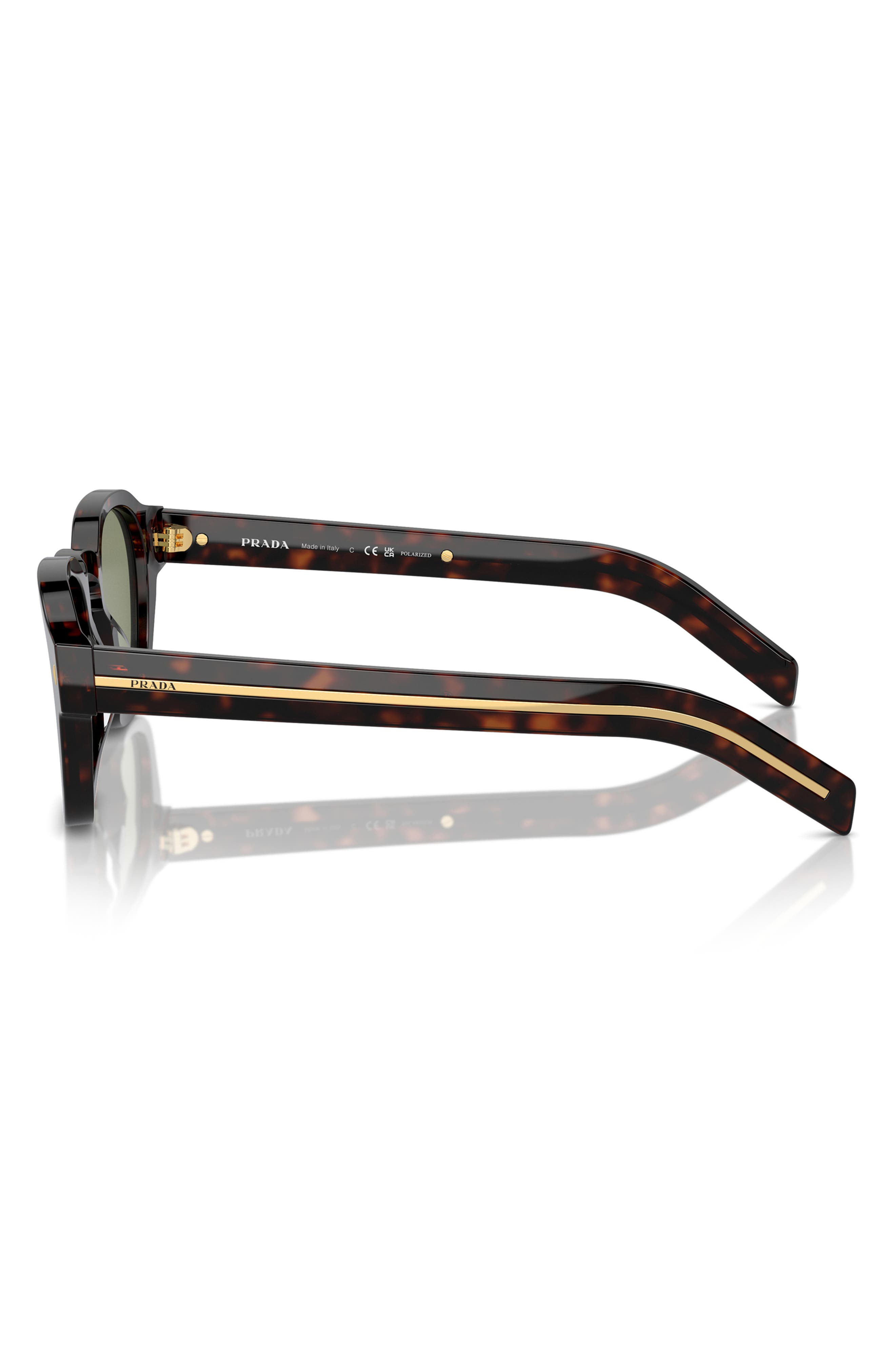 Prada 53mm Polarized Phantos Sunglasses in Green at Nordstrom - 4