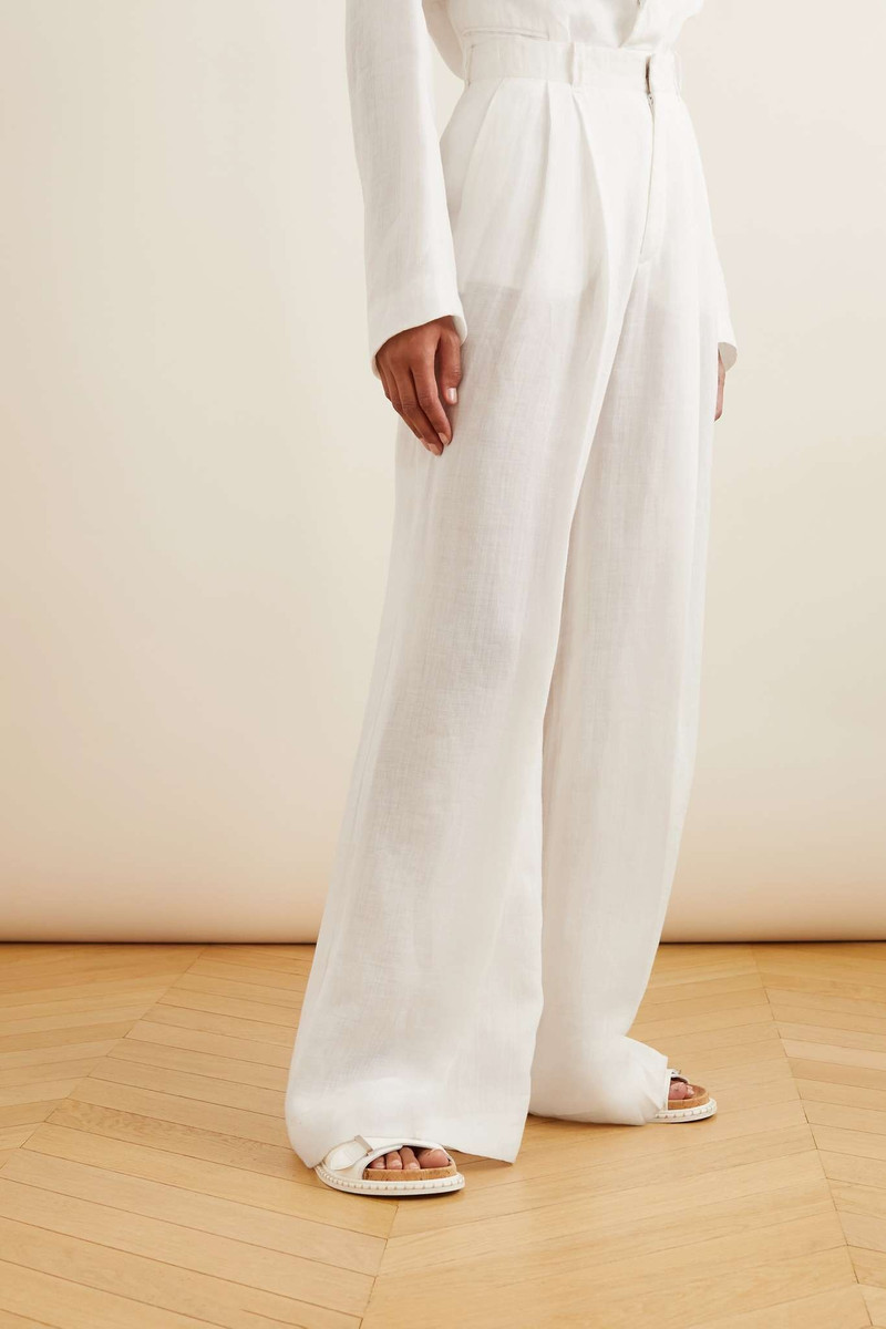 Ramie wide-leg pants 3