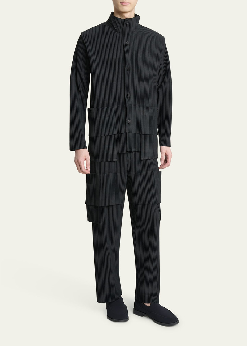 ISSEY MIYAKE Men's Dark Gray Multi Pocket Pants outlook