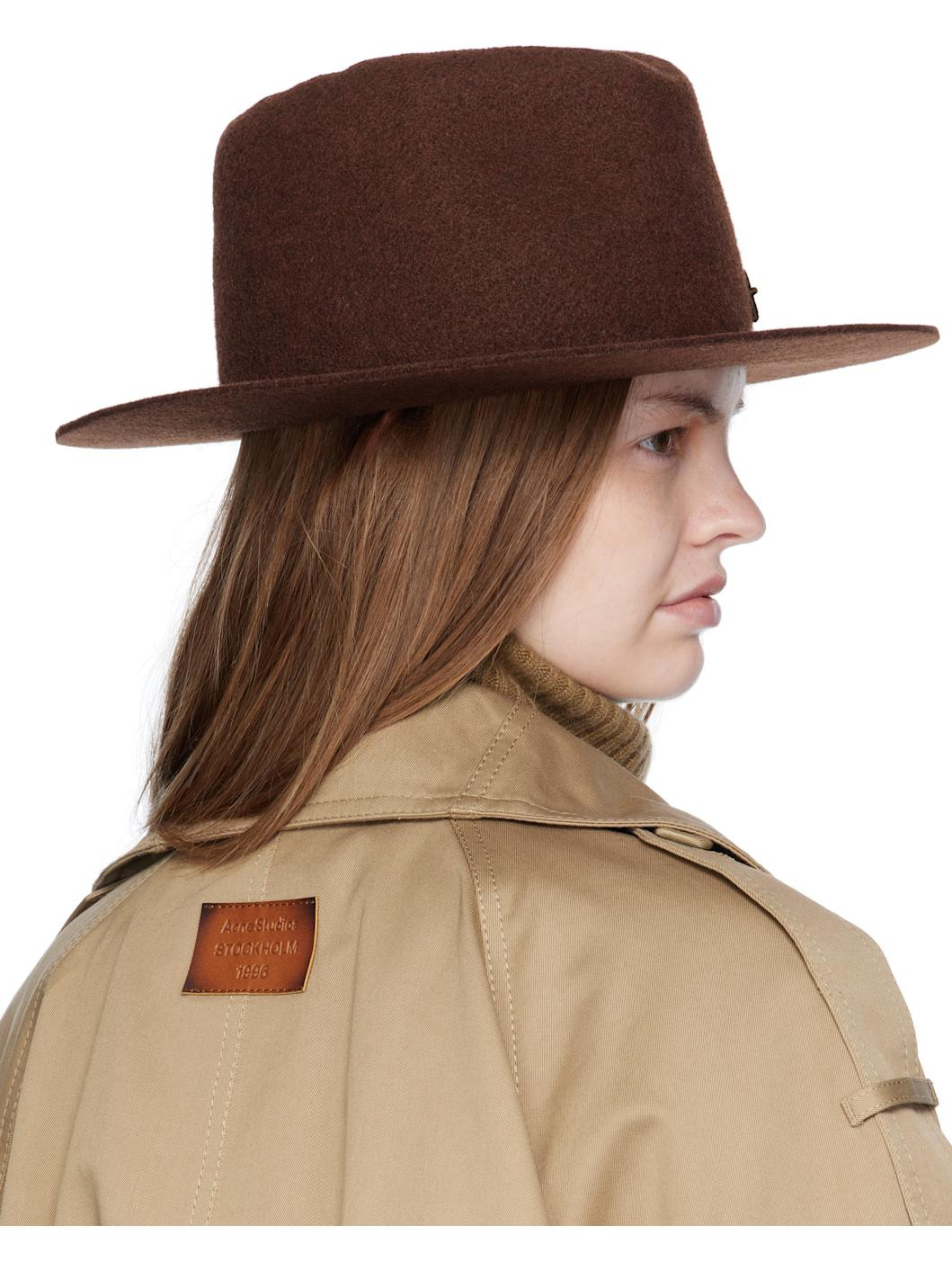 Brown Monogram-Embellished Fedora - 3
