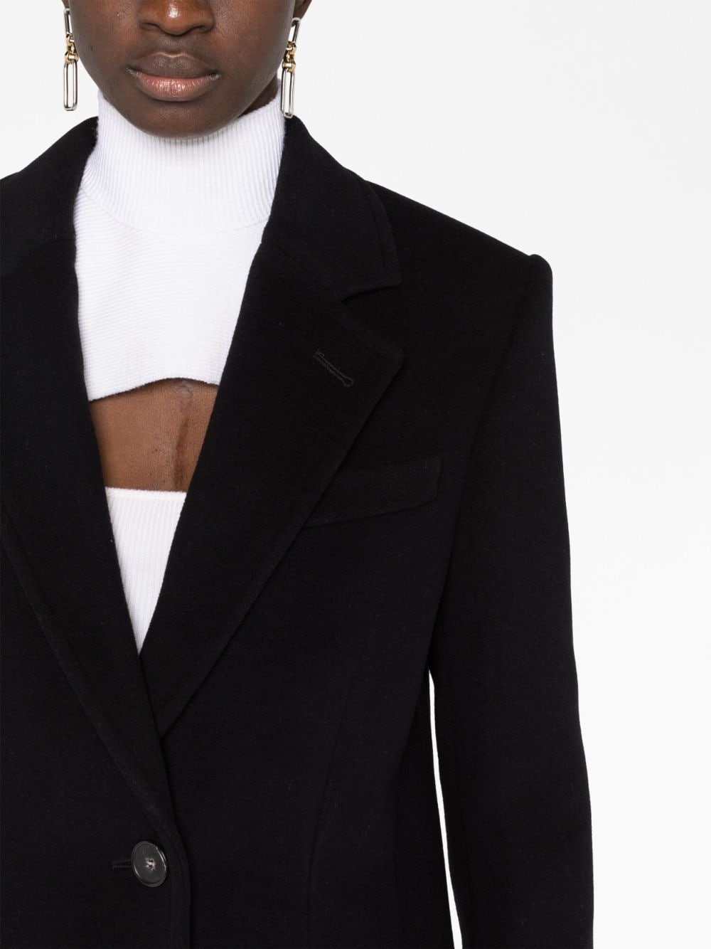 single-breasted wool coat - 5