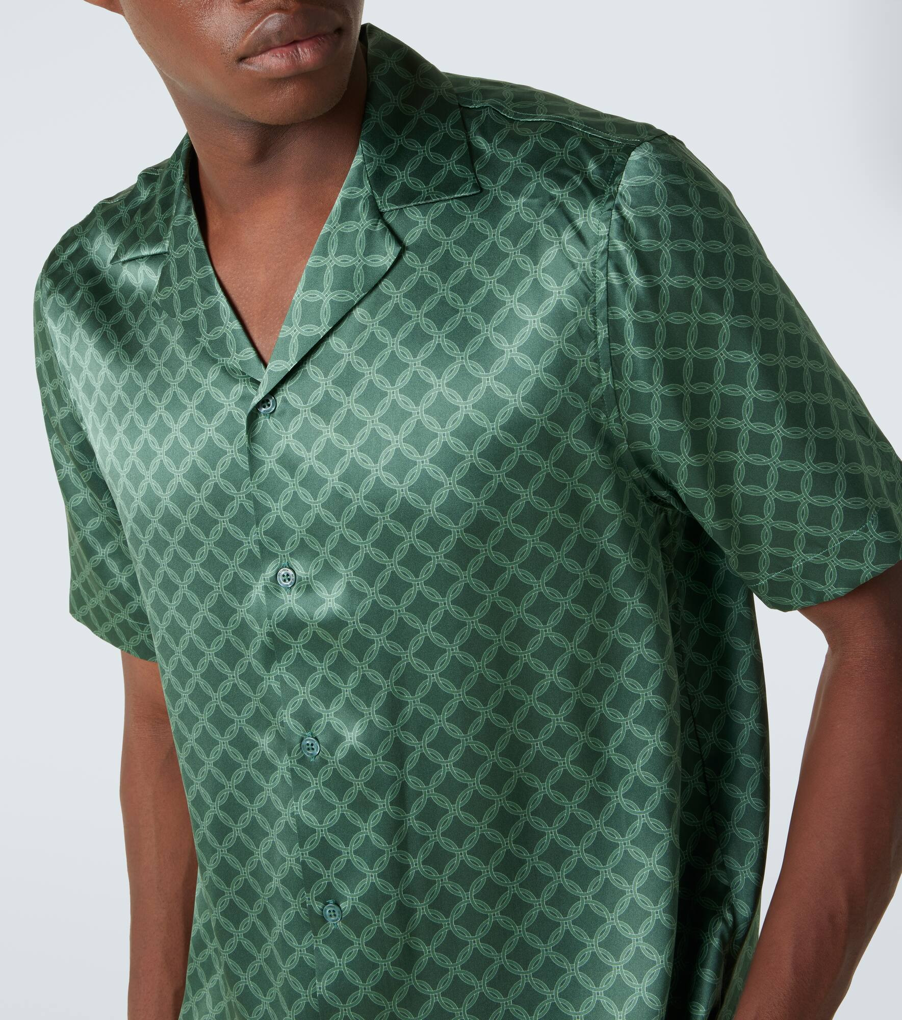 Roberto printed silk bowling shirt - 5
