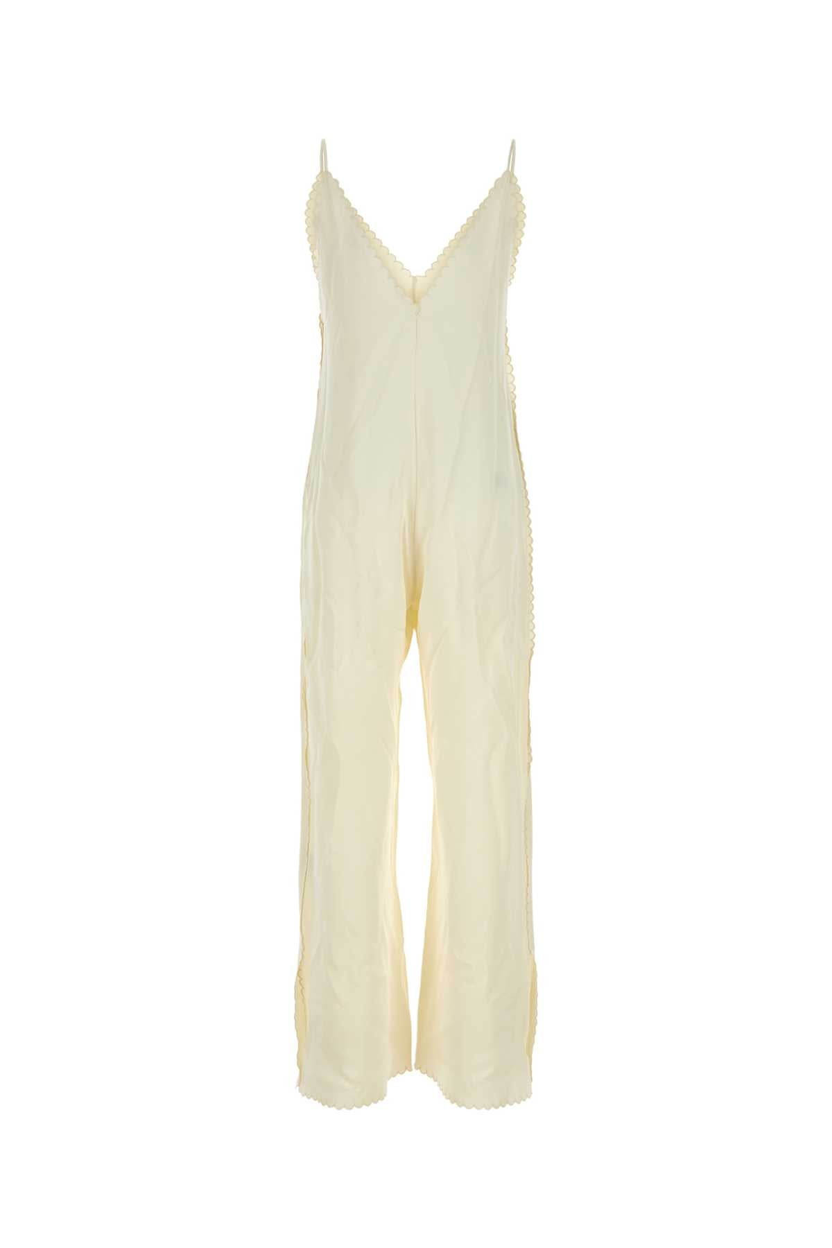 Jil Sander Women Ivory Satin Jumpsuit - 2
