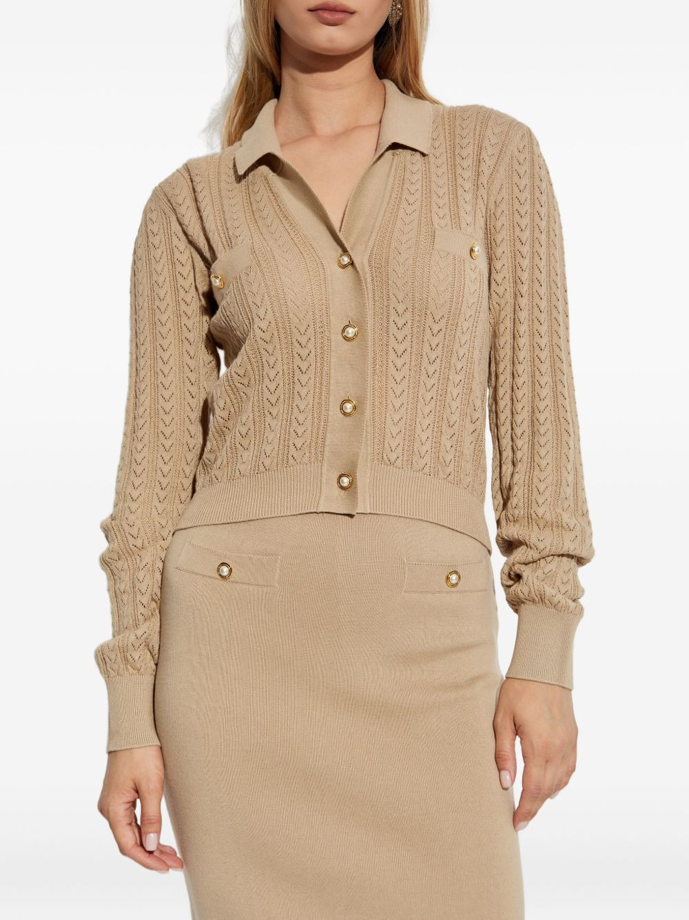 cable-knit button cardigan - 3