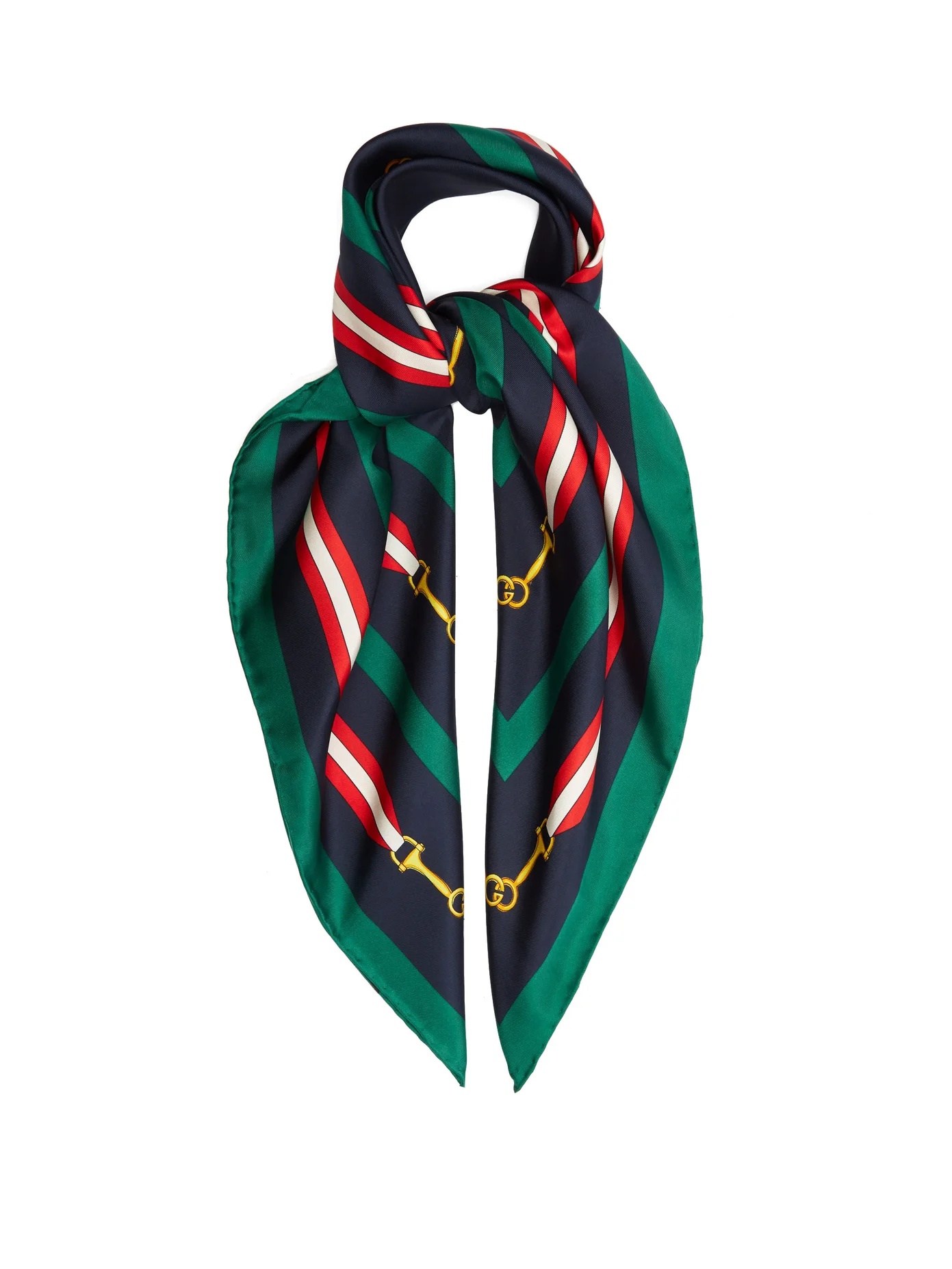 Horsebit-print silk scarf - 1