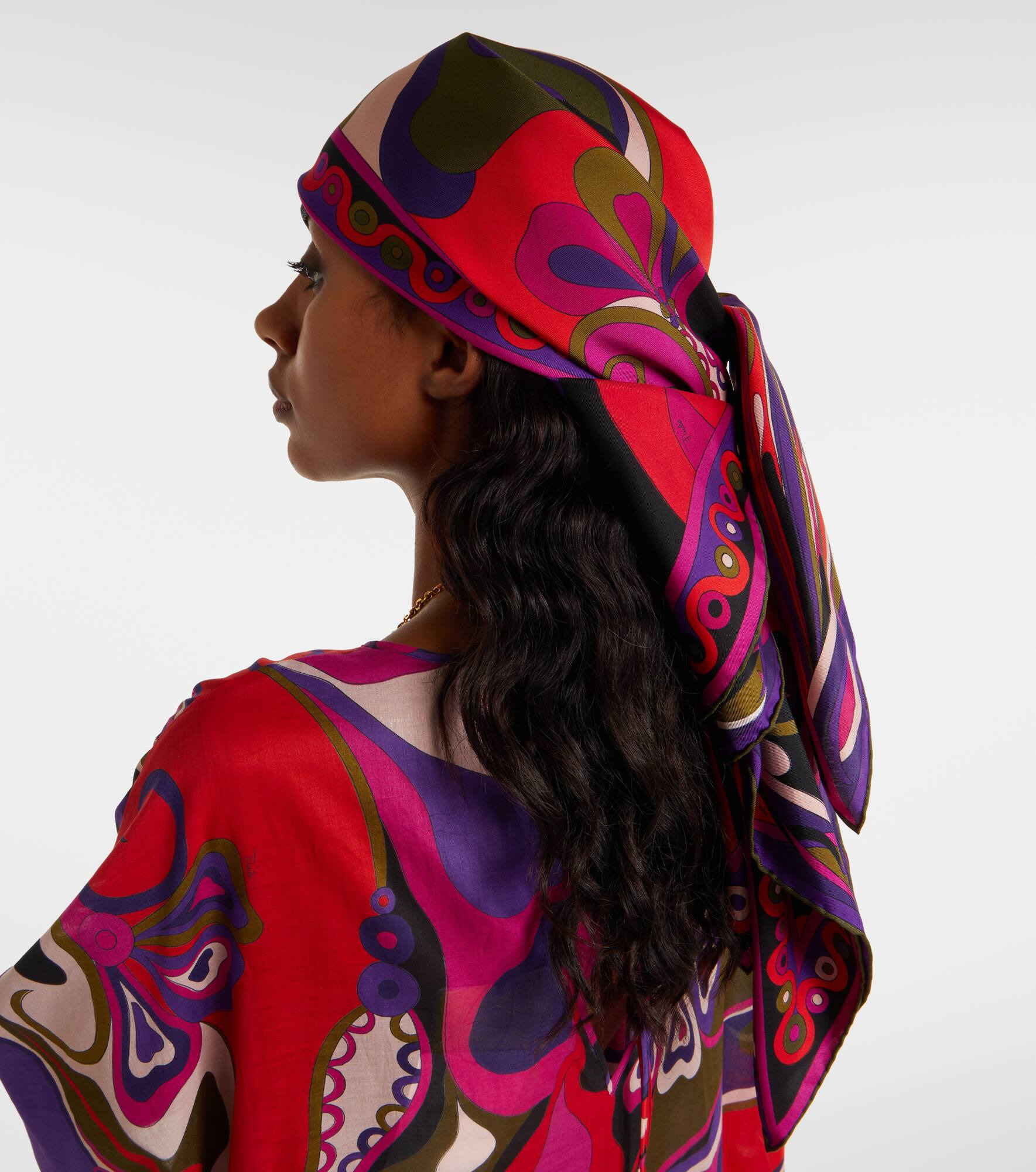 Marmo and Orchidee silk twill scarf - 3