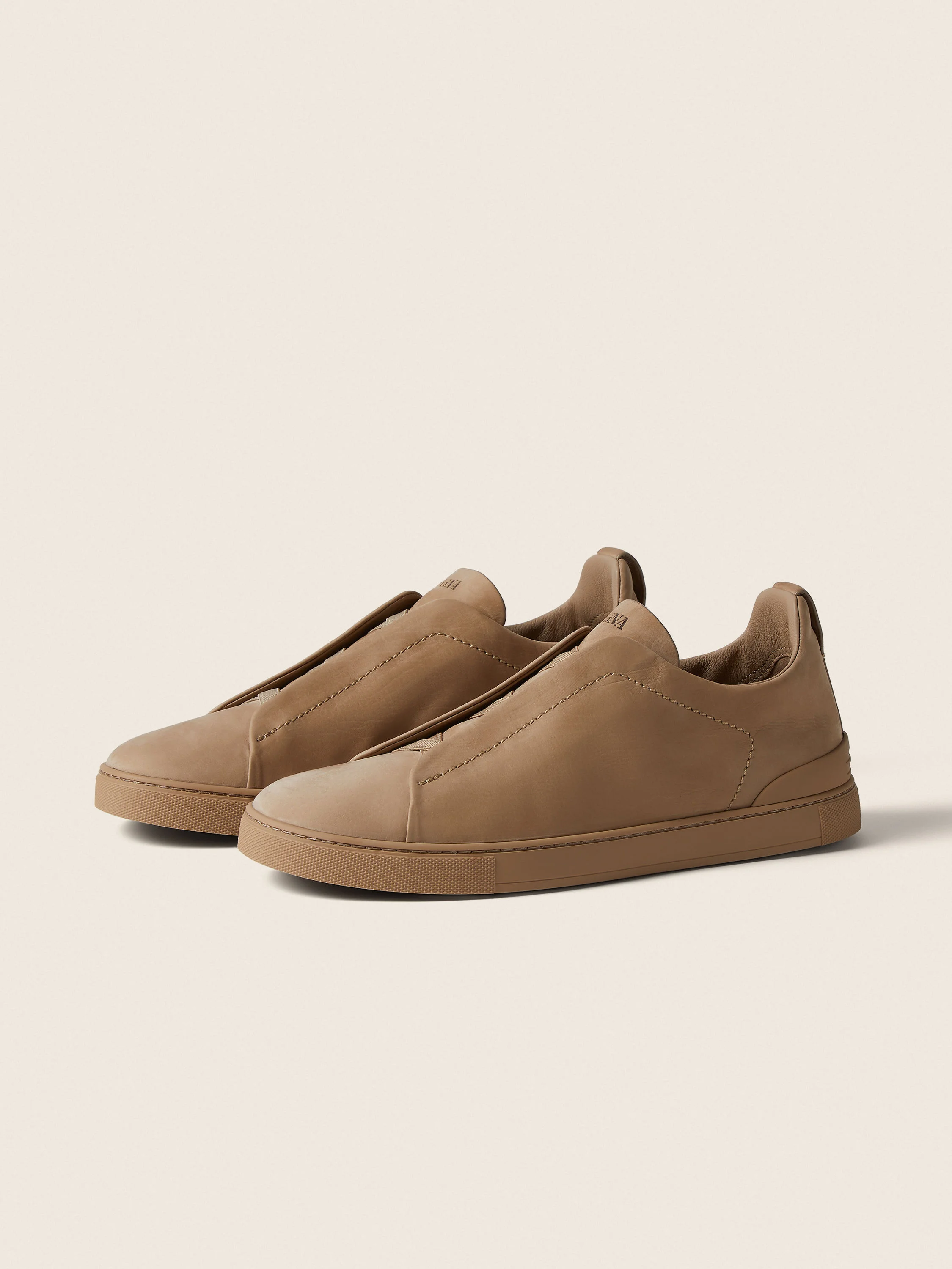 BEIGE TRIPLE STITCH™ SECONDSKIN SNEAKERS - 1