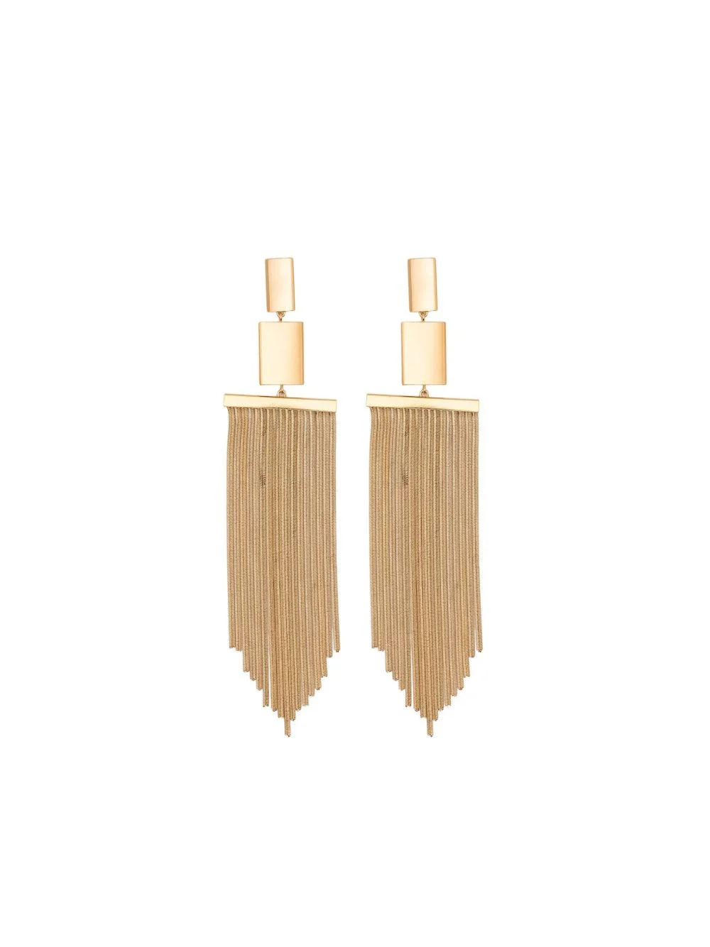 rectangle fringe earrings - 1