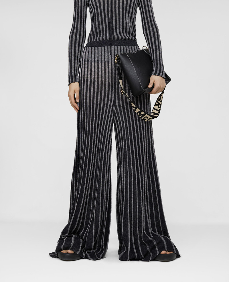 Pinstripes를 가진 Pleated 니트 바지 4
