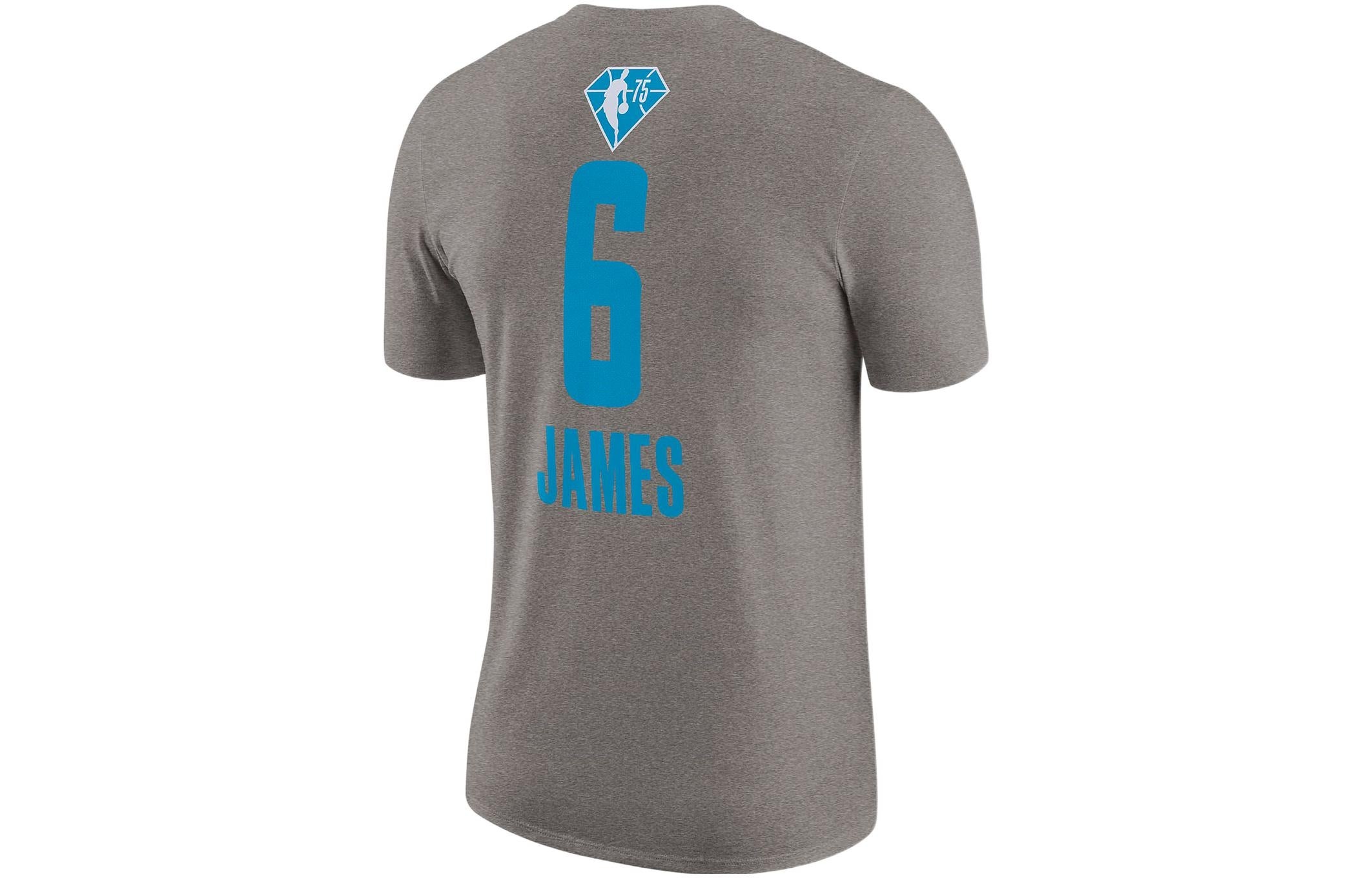 Air Jordan Alphabet Logo Printing Casual Round Neck Short Sleeve All-Star 2022 Season LeBron James ' - 2