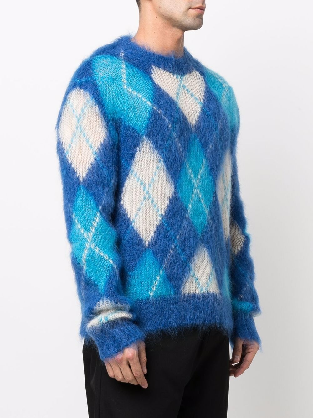 argyle-check jumper - 3