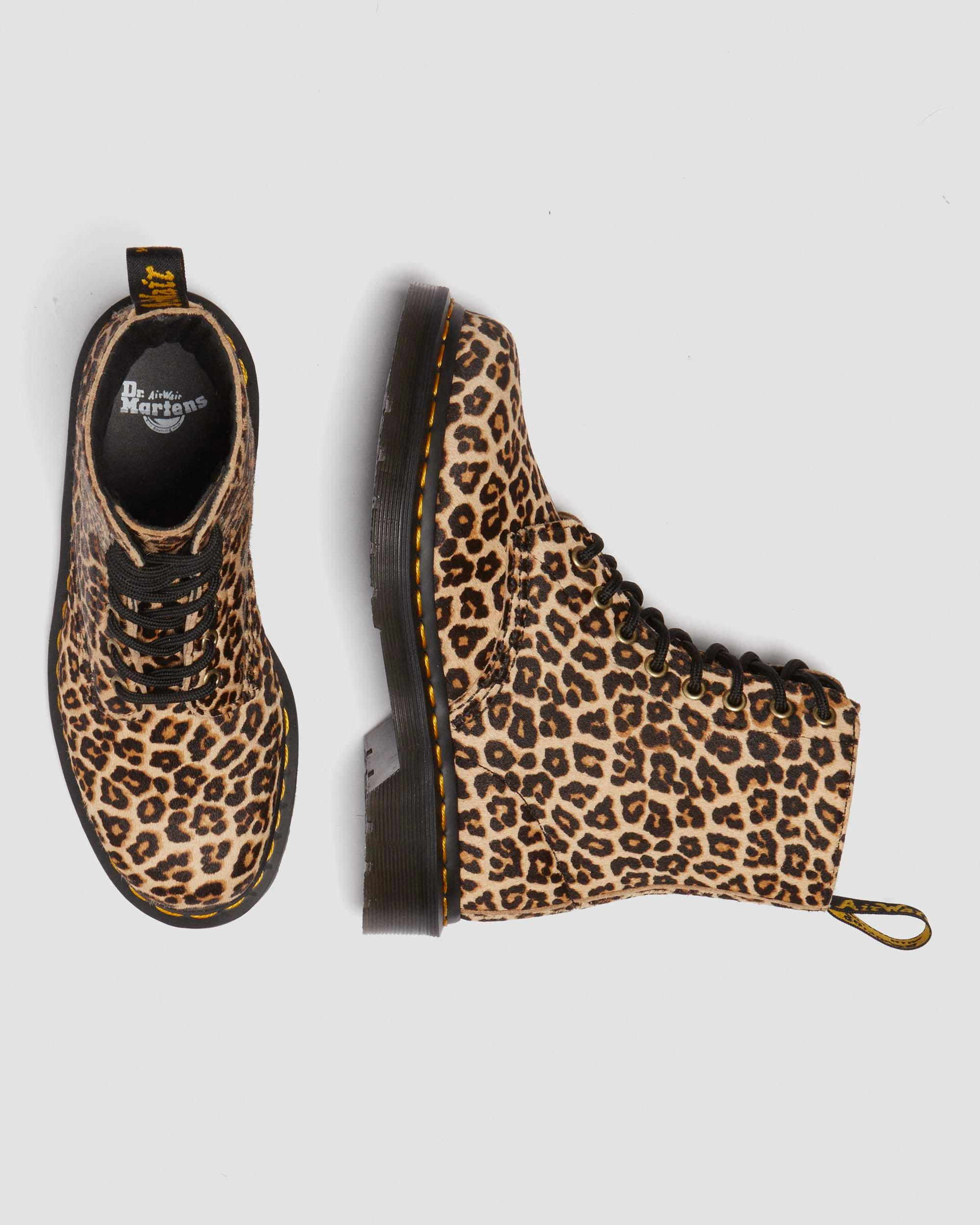 1460 Leopard Leather Lace Up Boots - 2