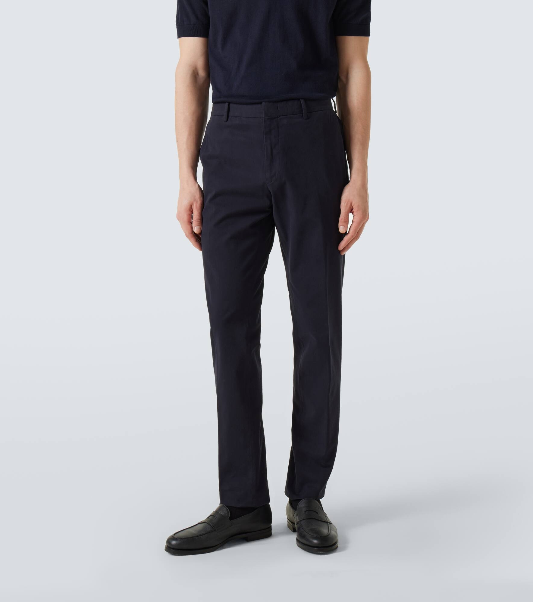 Cotton-blend straight pants - 3