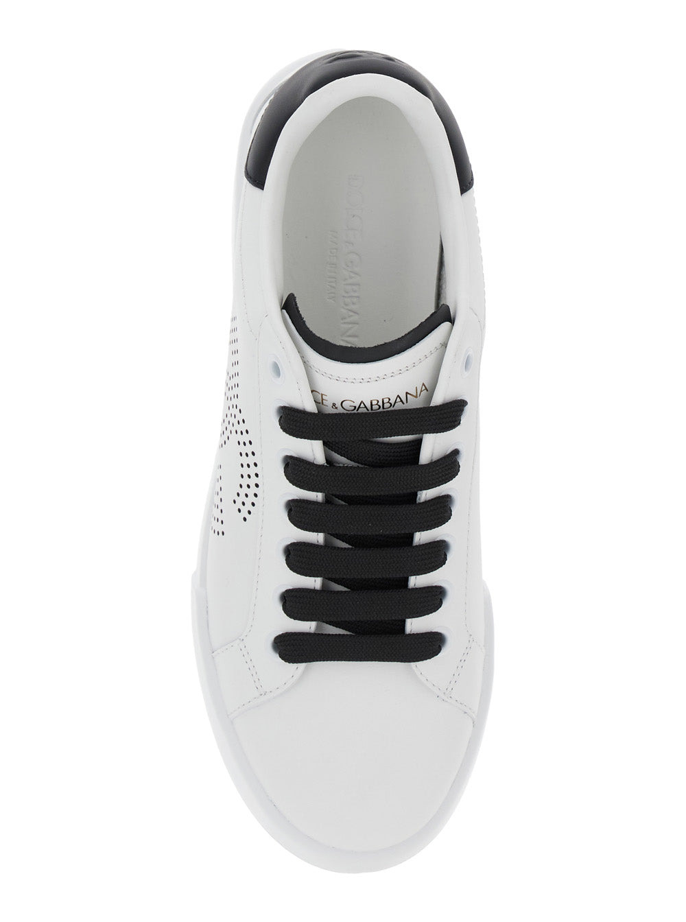 Dolce & Gabbana Women 'Portofino Light' White Sneakers With Perforated Logo On The Side And Logo Pat - 4