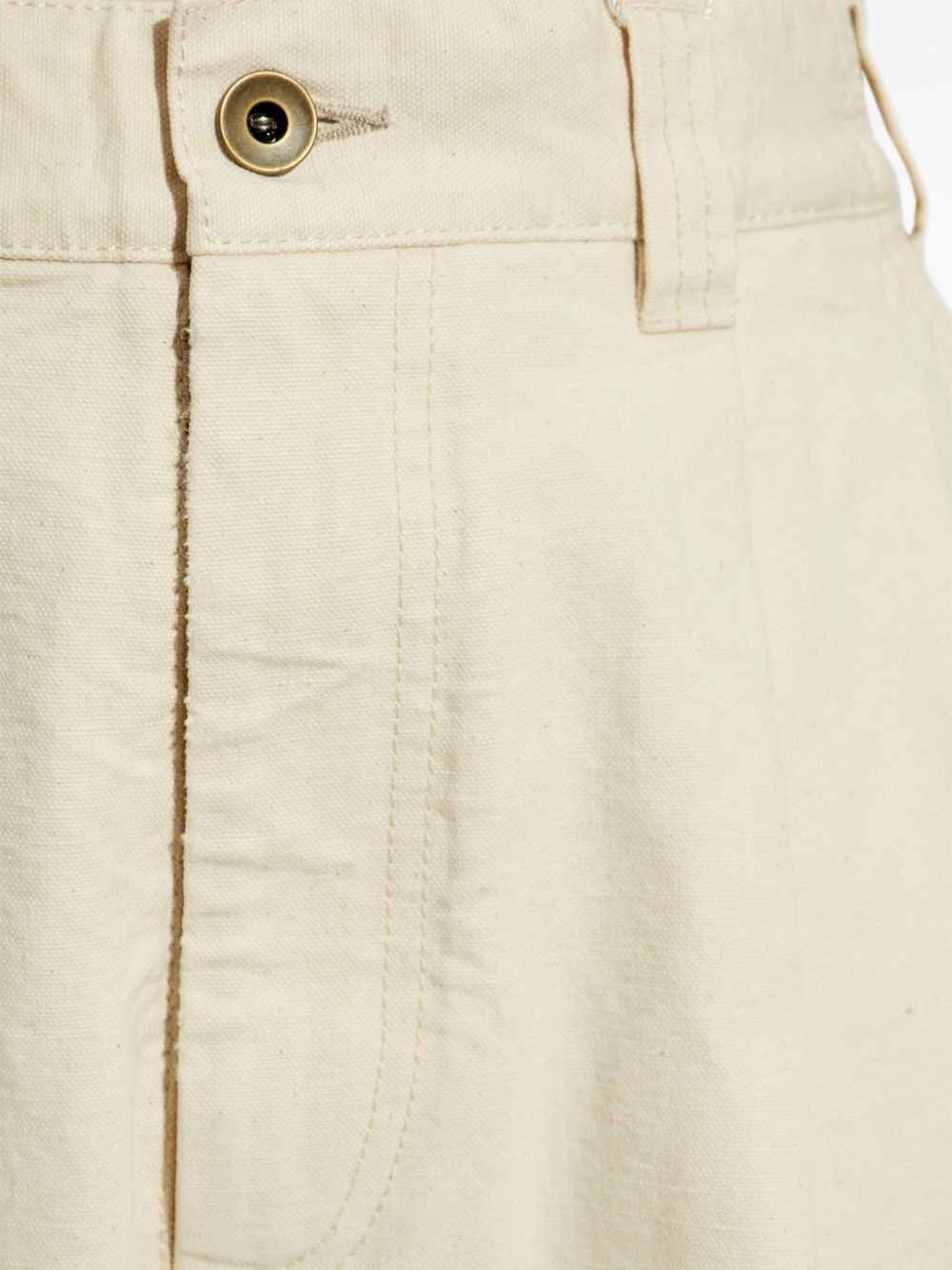 cotton wide-leg trousers - 5