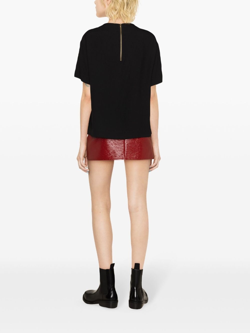 slogan-print crepe T-shirt - 4