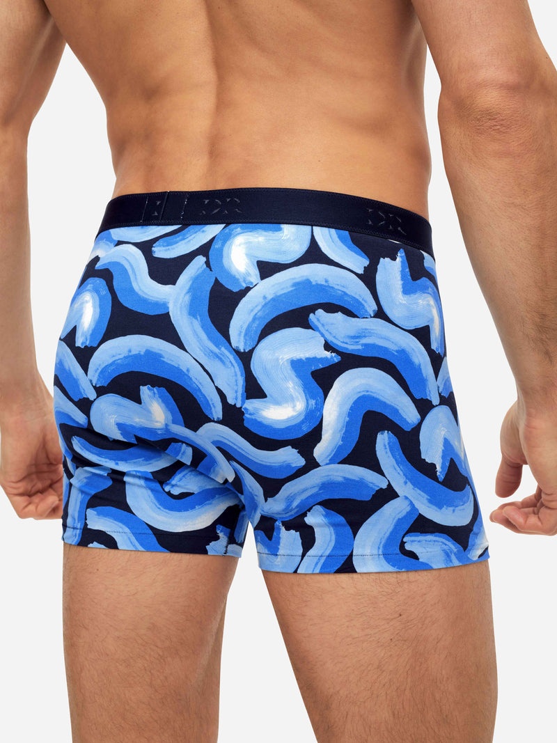 Men's Boxer Briefs Brushstroke Pima Cotton Stretch Navy - 7