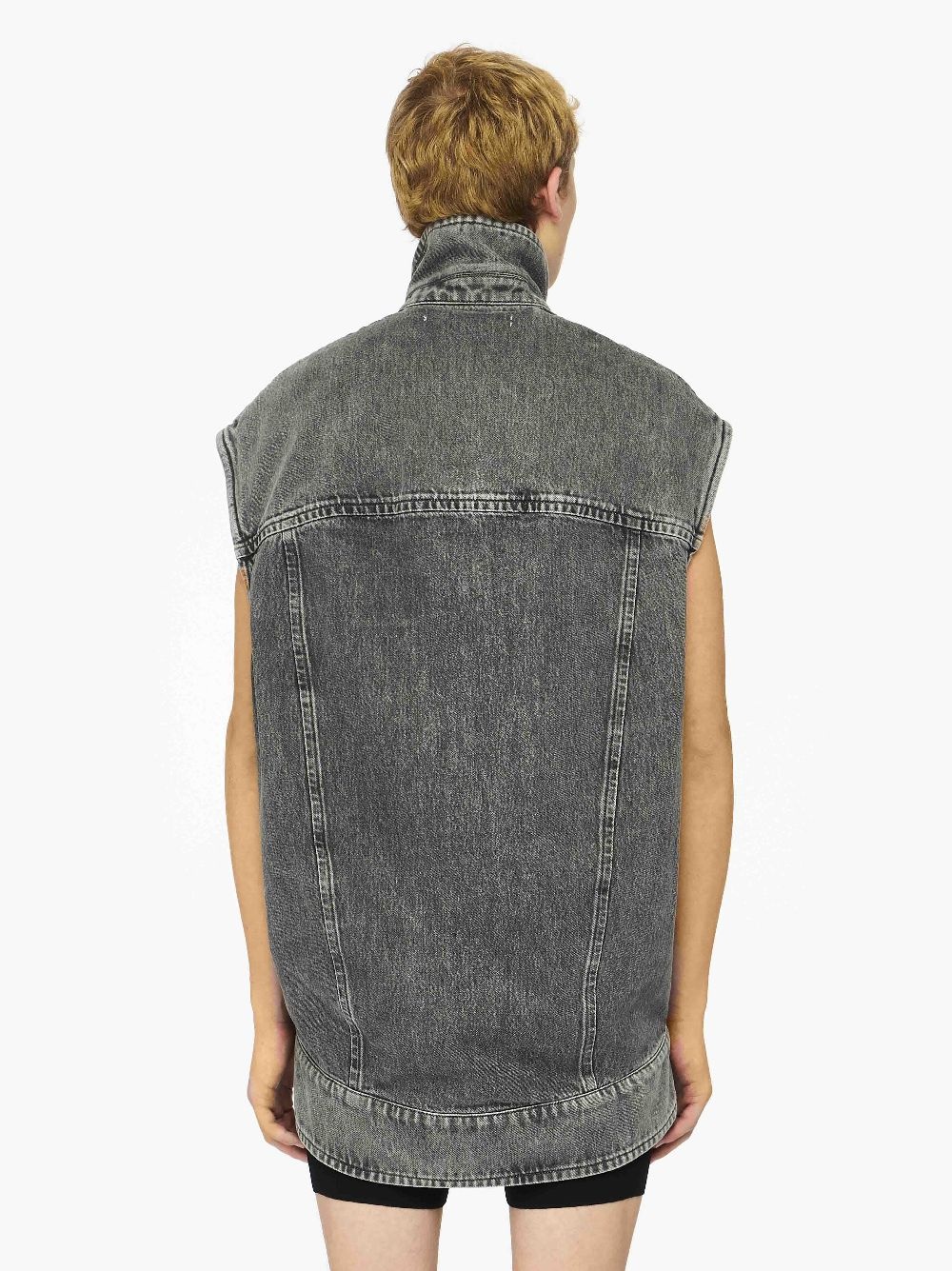 OVERSIZED SLEEVELESS HIGH NECK JACKET - 3
