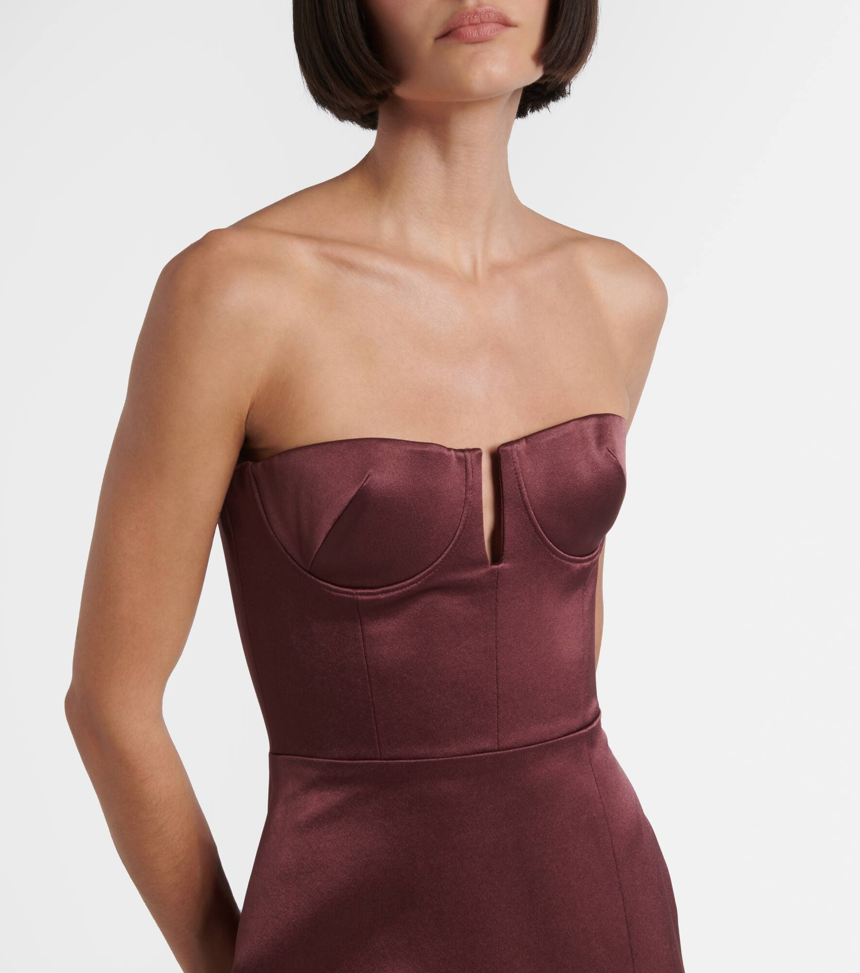 Crêpe satin bustier gown - 4