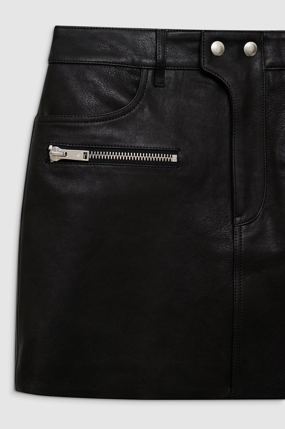 Steel Skirt - Black Leather - 4